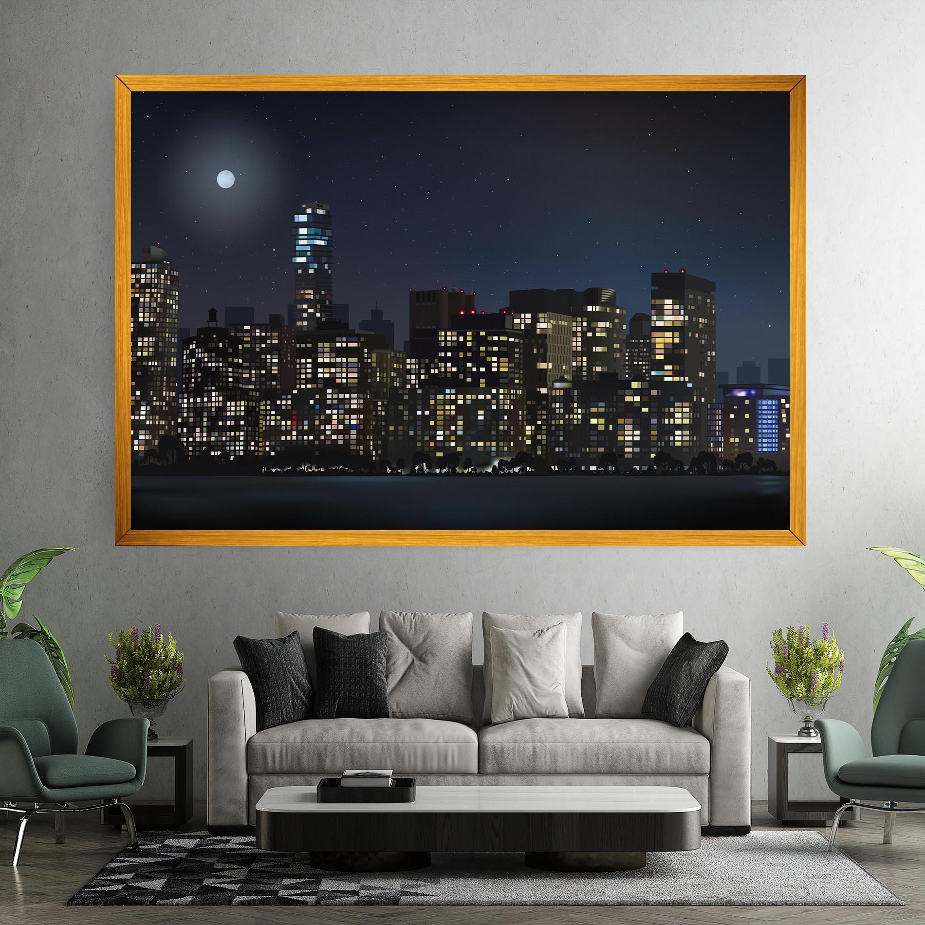 Vászonkép Urban City Night mockup 7