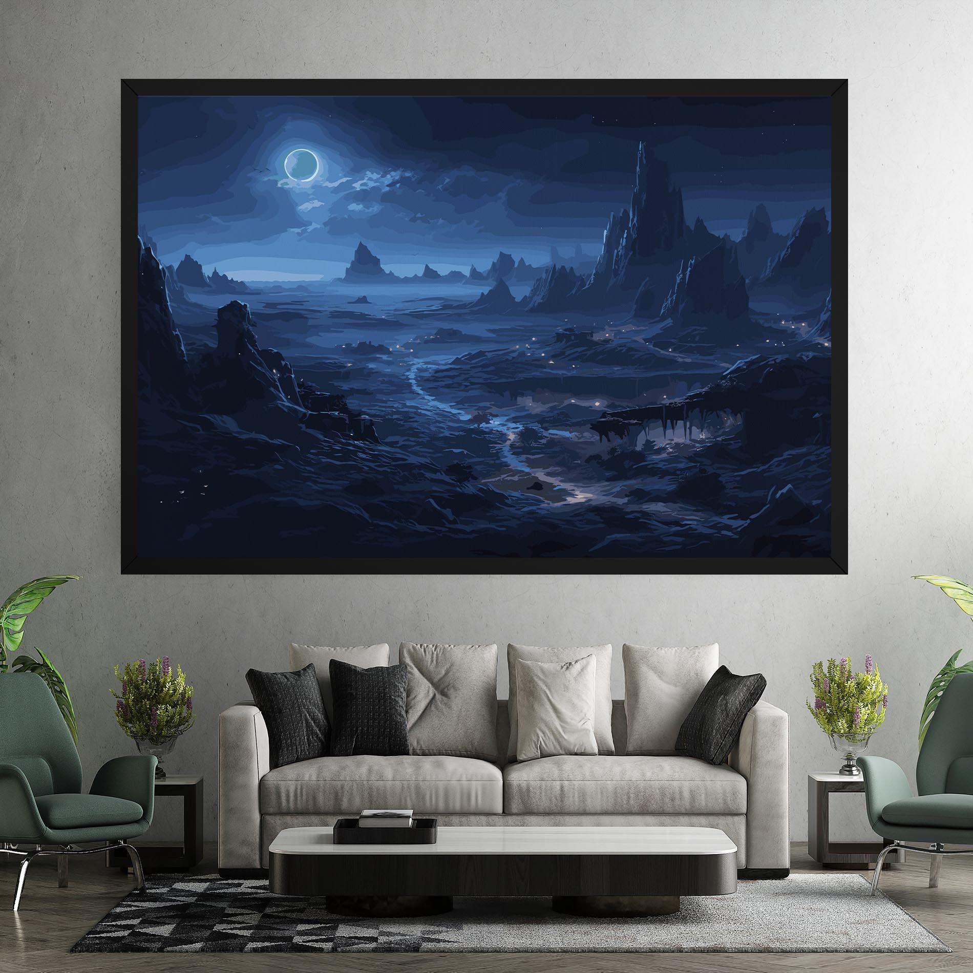 Vászonkép Blue Art World mockup 7