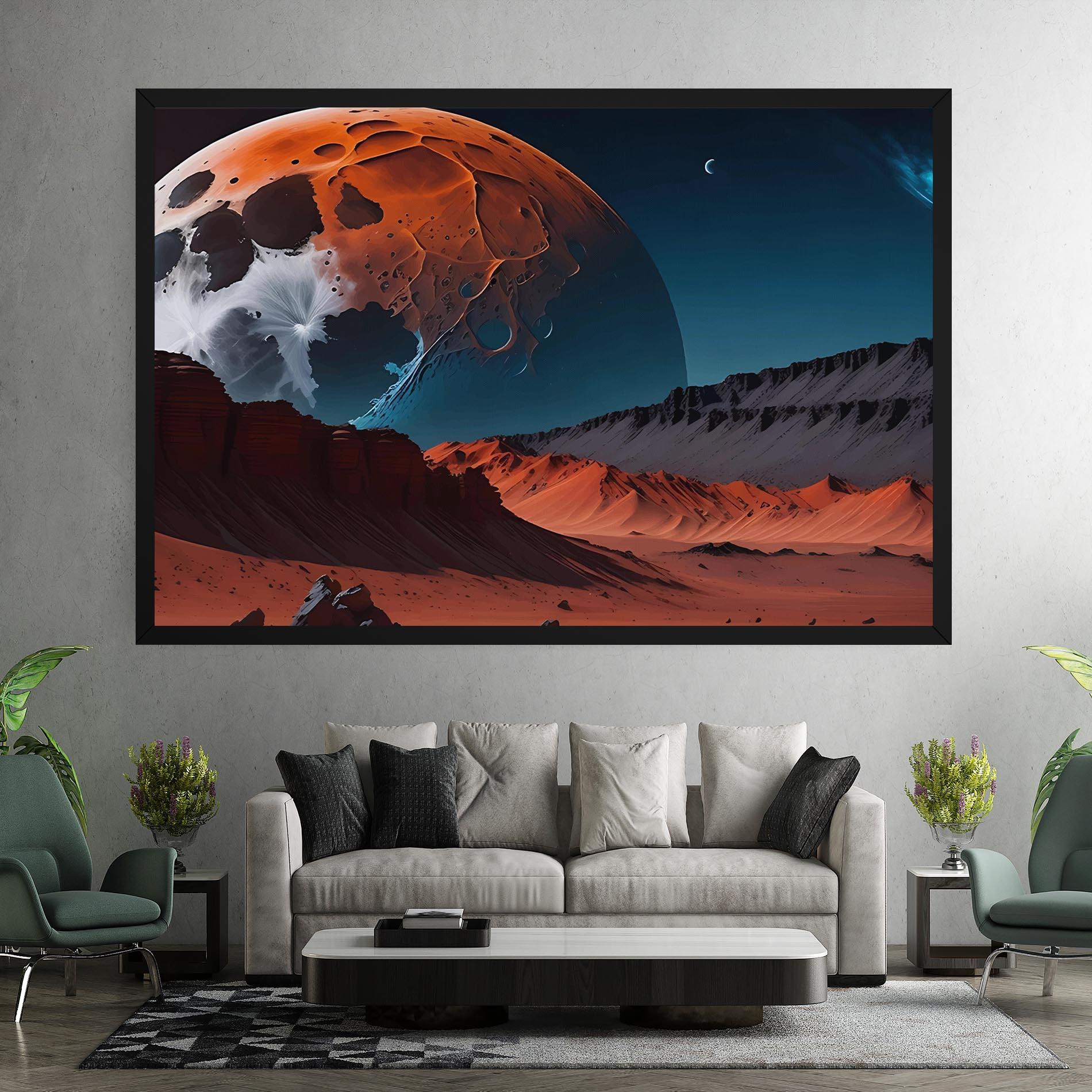 Vászonkép Grey Orange Moon Art mockup 7