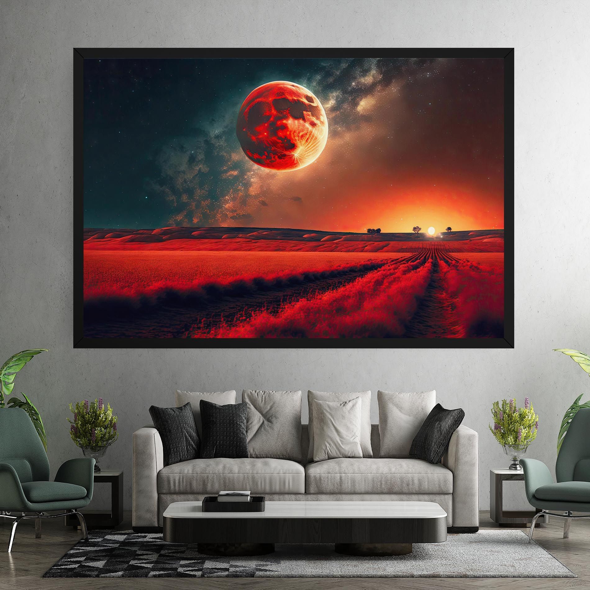 Huge Red Moon mockup 7