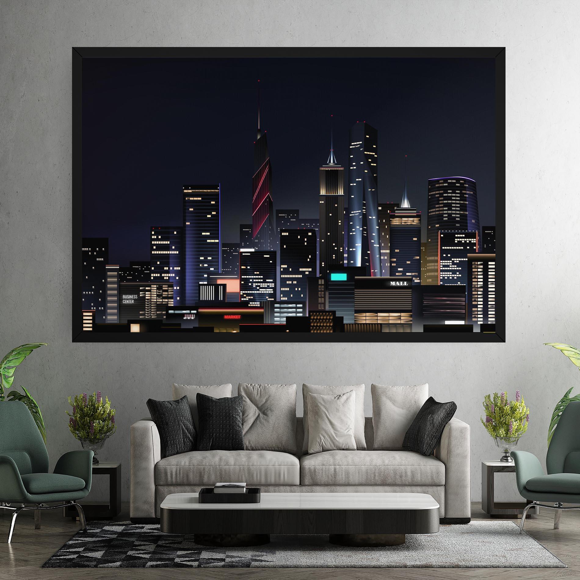 Vászonkép Night City mockup 7