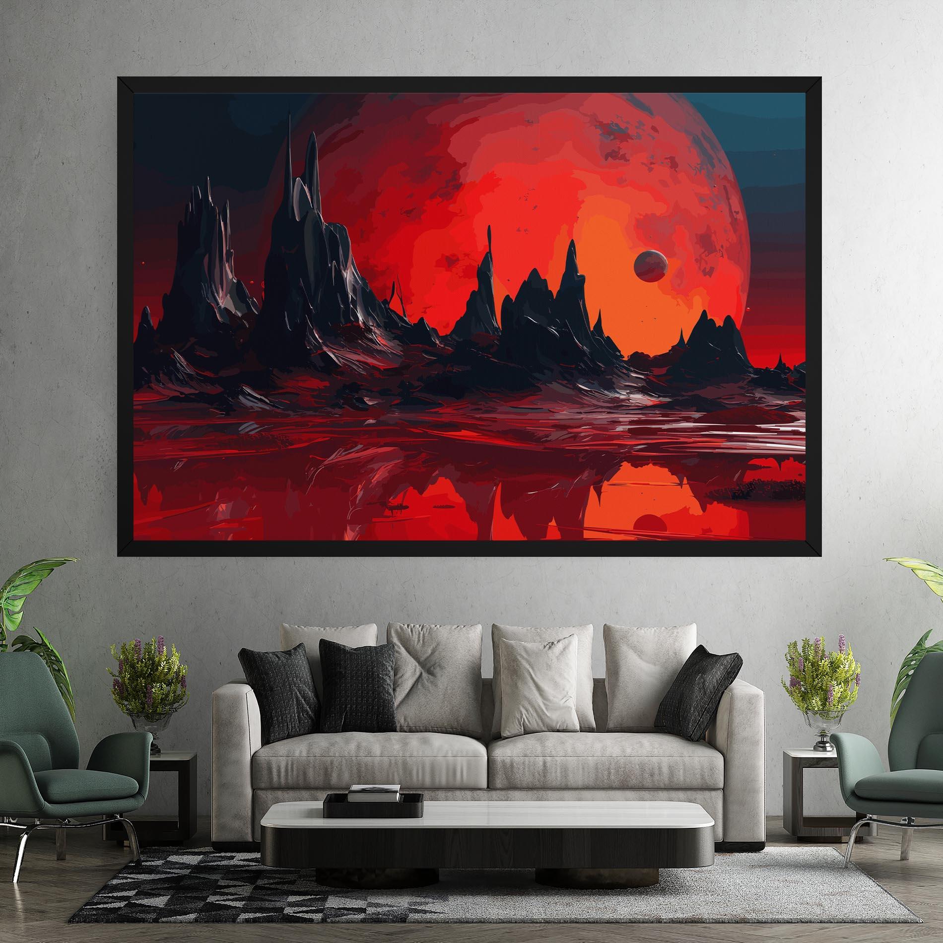 Vászonkép Red Moon World mockup 7