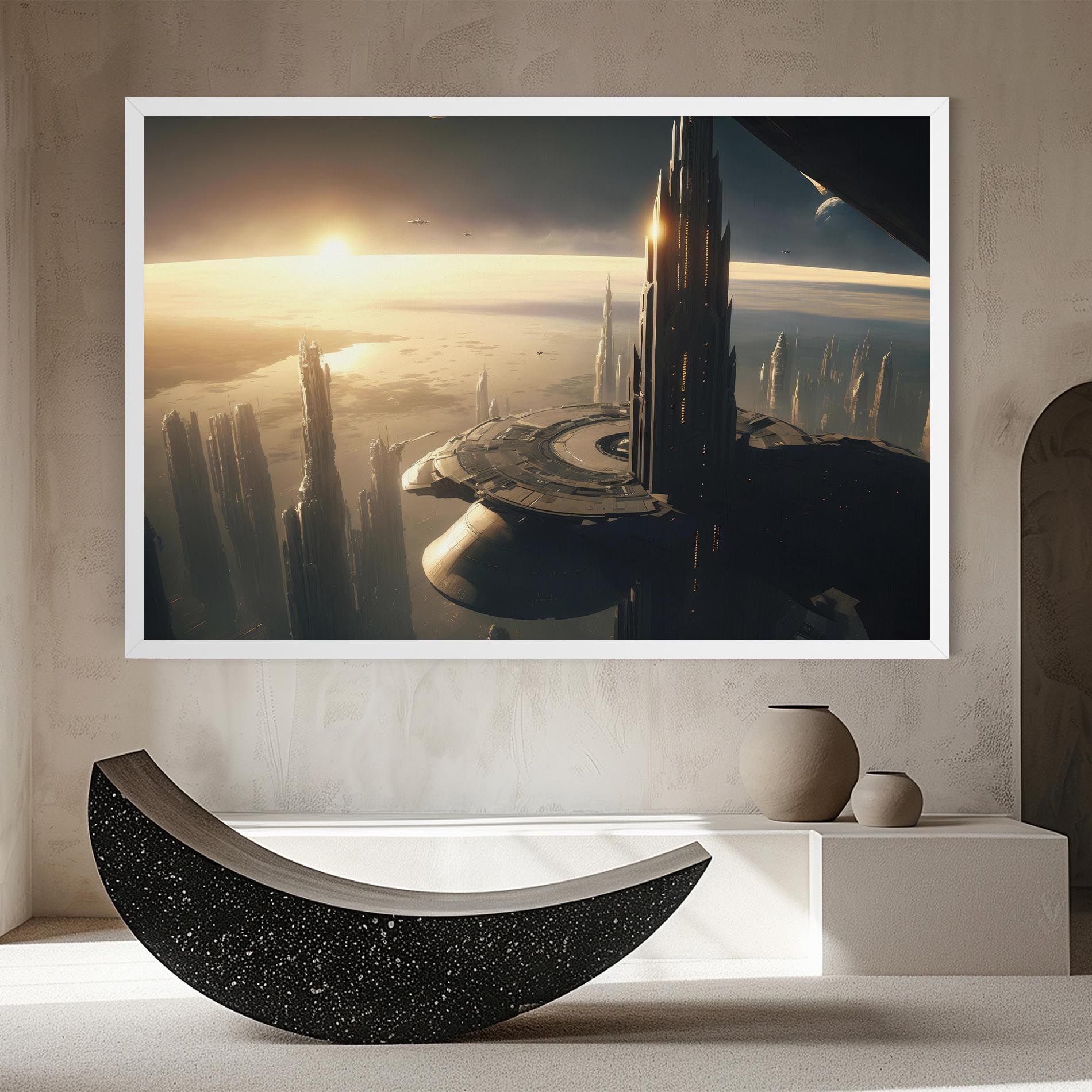 Fantasy Futuristic Cityscape mockup 8