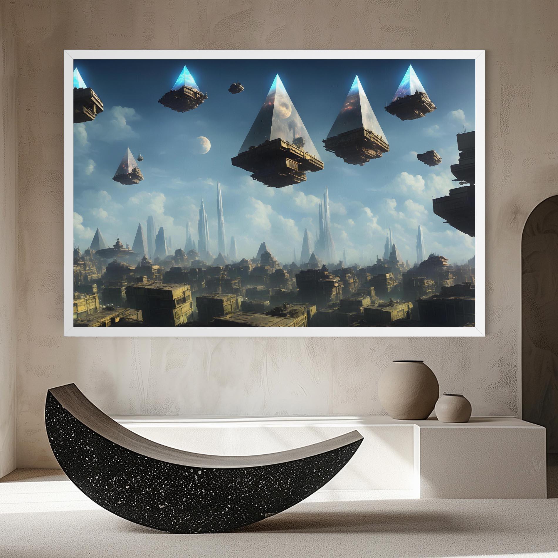 Vászonkép Flying Piramids mockup 8