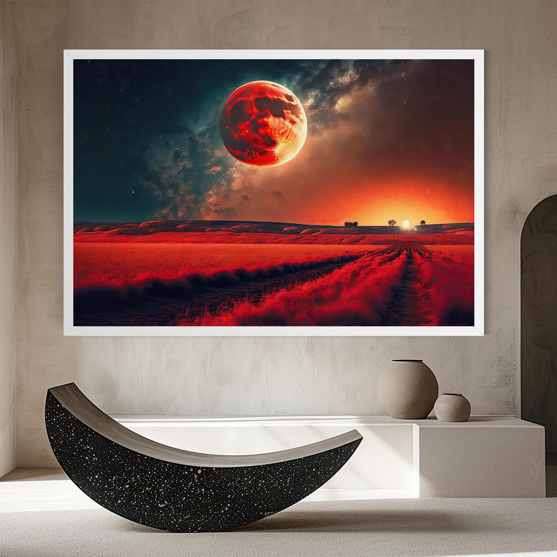 Huge Red Moon mockup 8