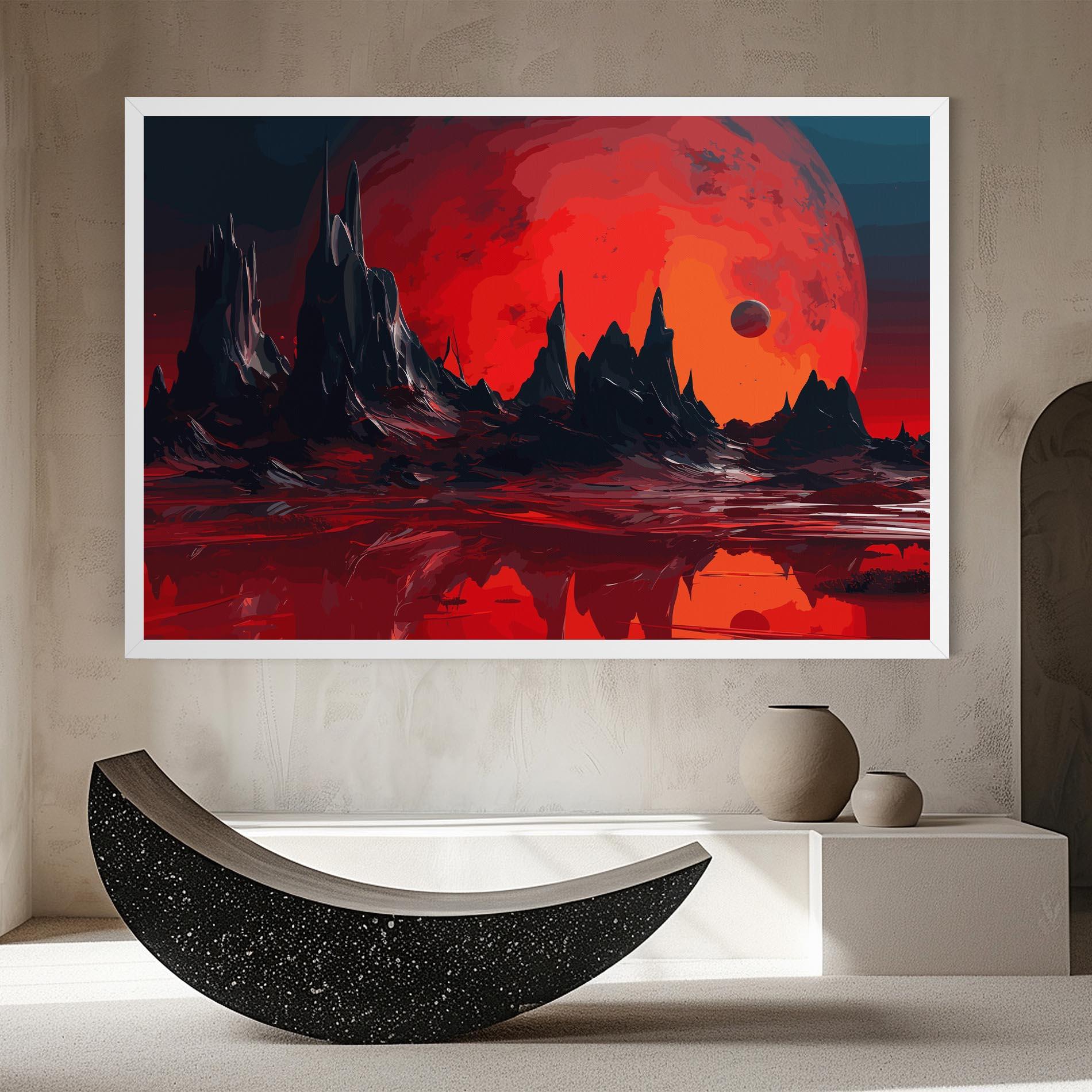 Vászonkép Red Moon World mockup 8