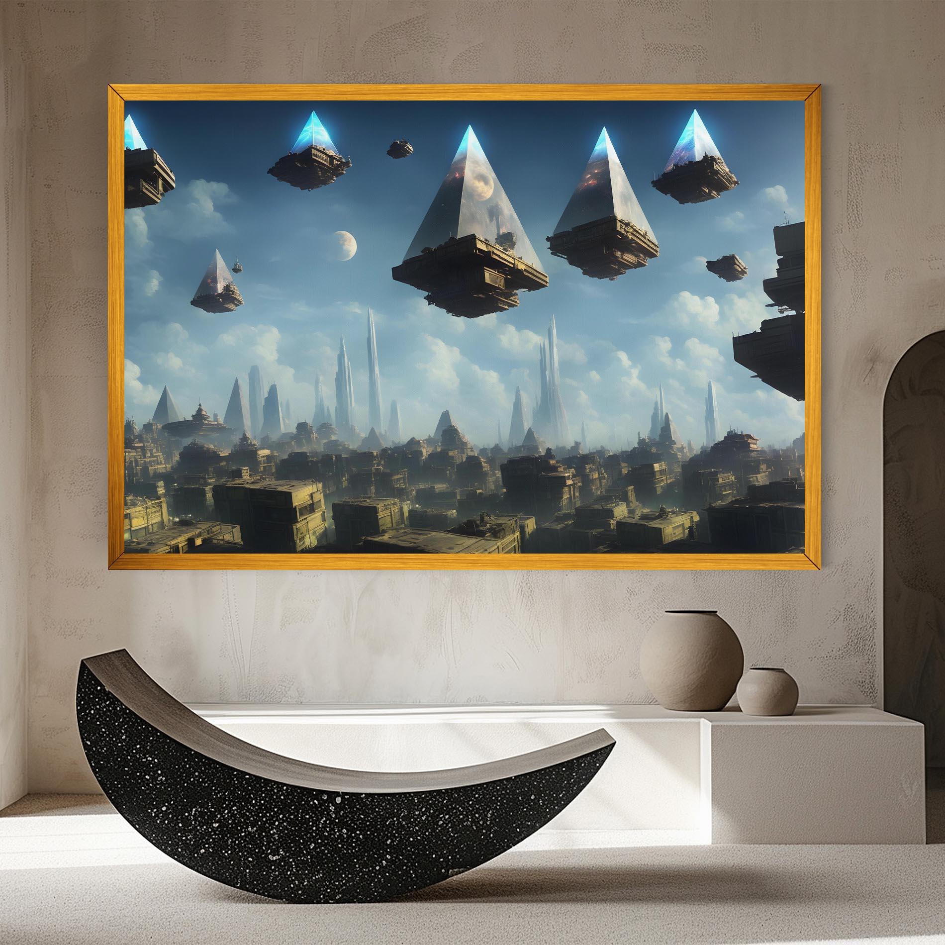 Vászonkép Flying Piramids mockup 8