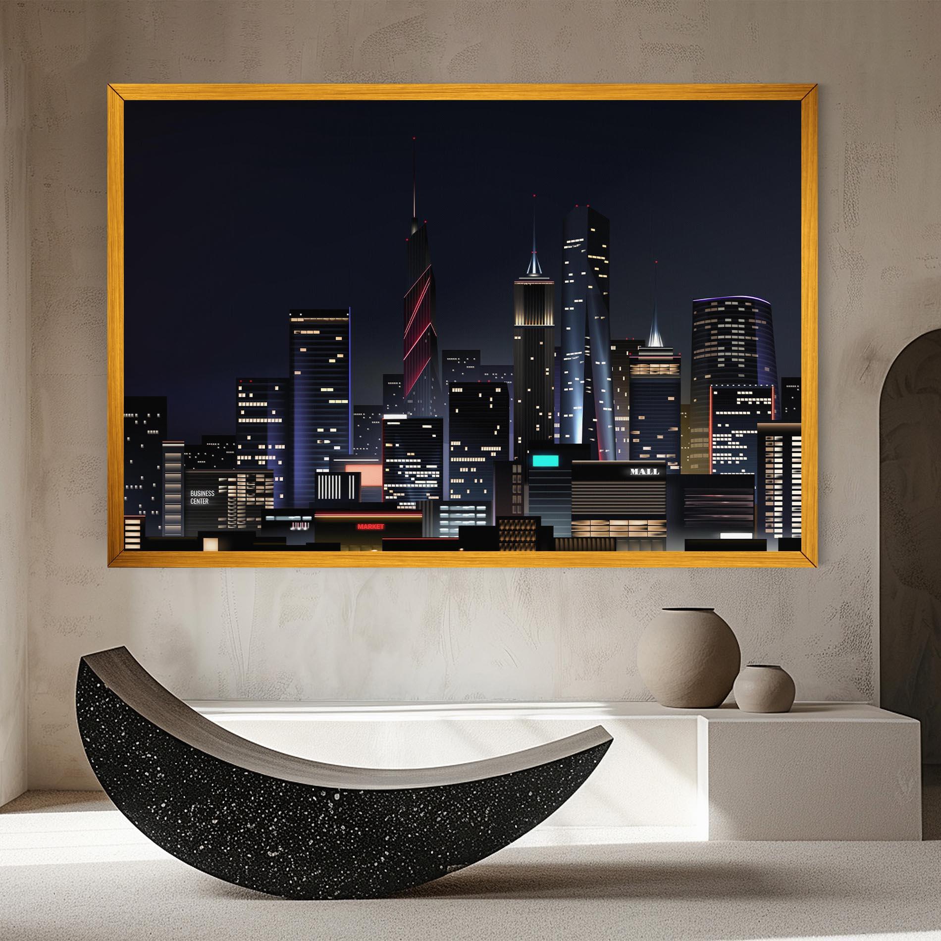 Vászonkép Night City mockup 8