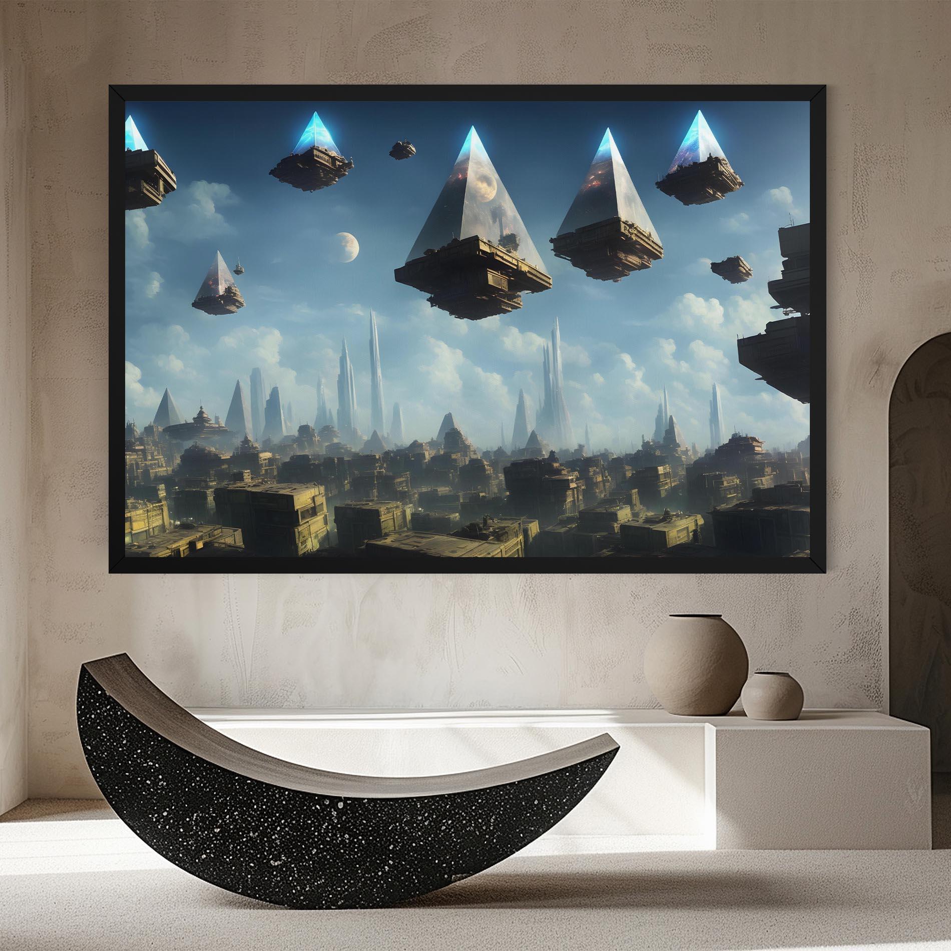 Vászonkép Flying Piramids mockup 8