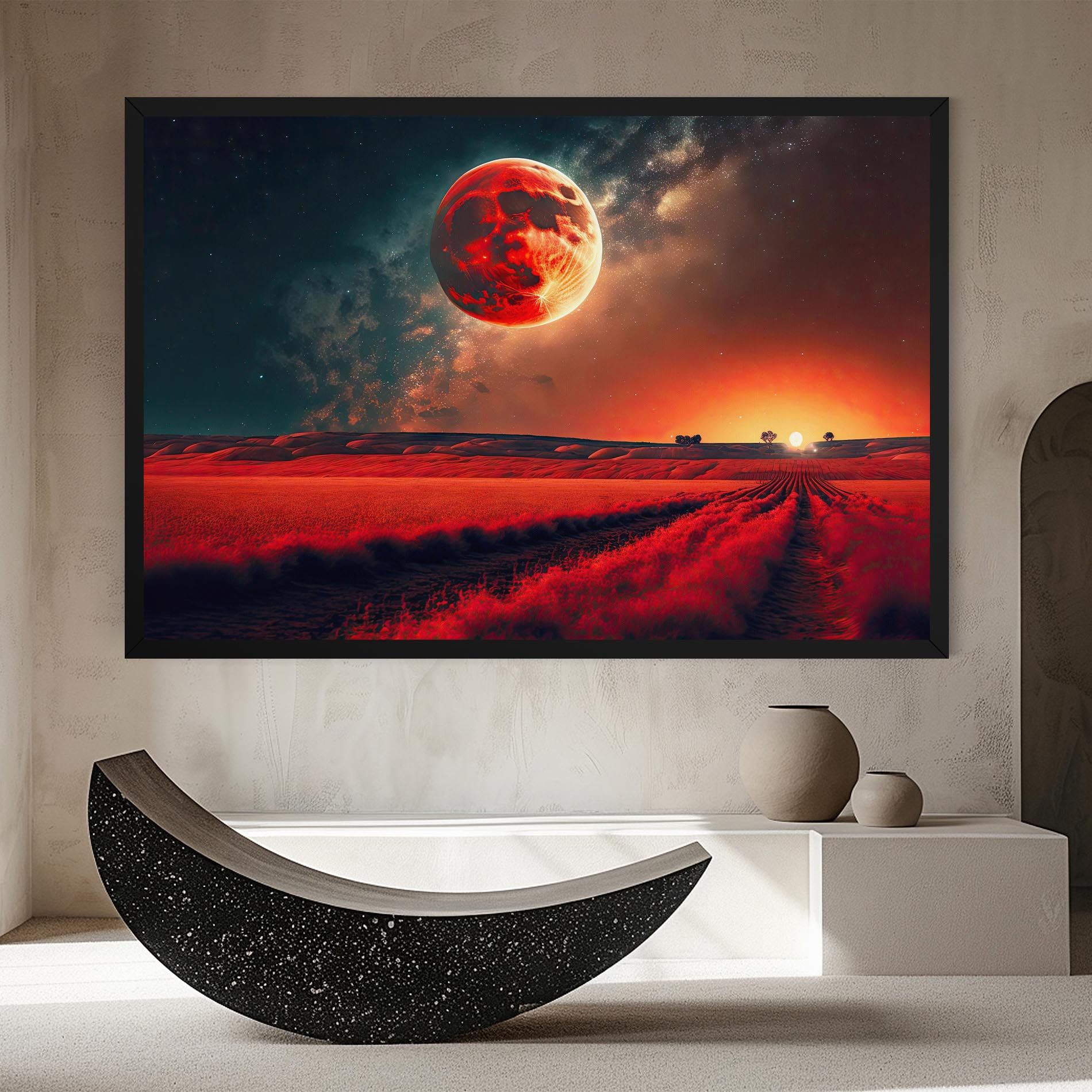 Huge Red Moon mockup 8