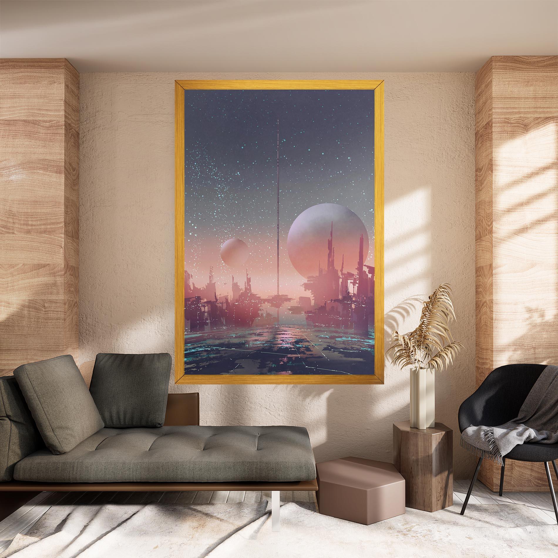 Vászonkép Futuristic Alien Buildings mockup 8