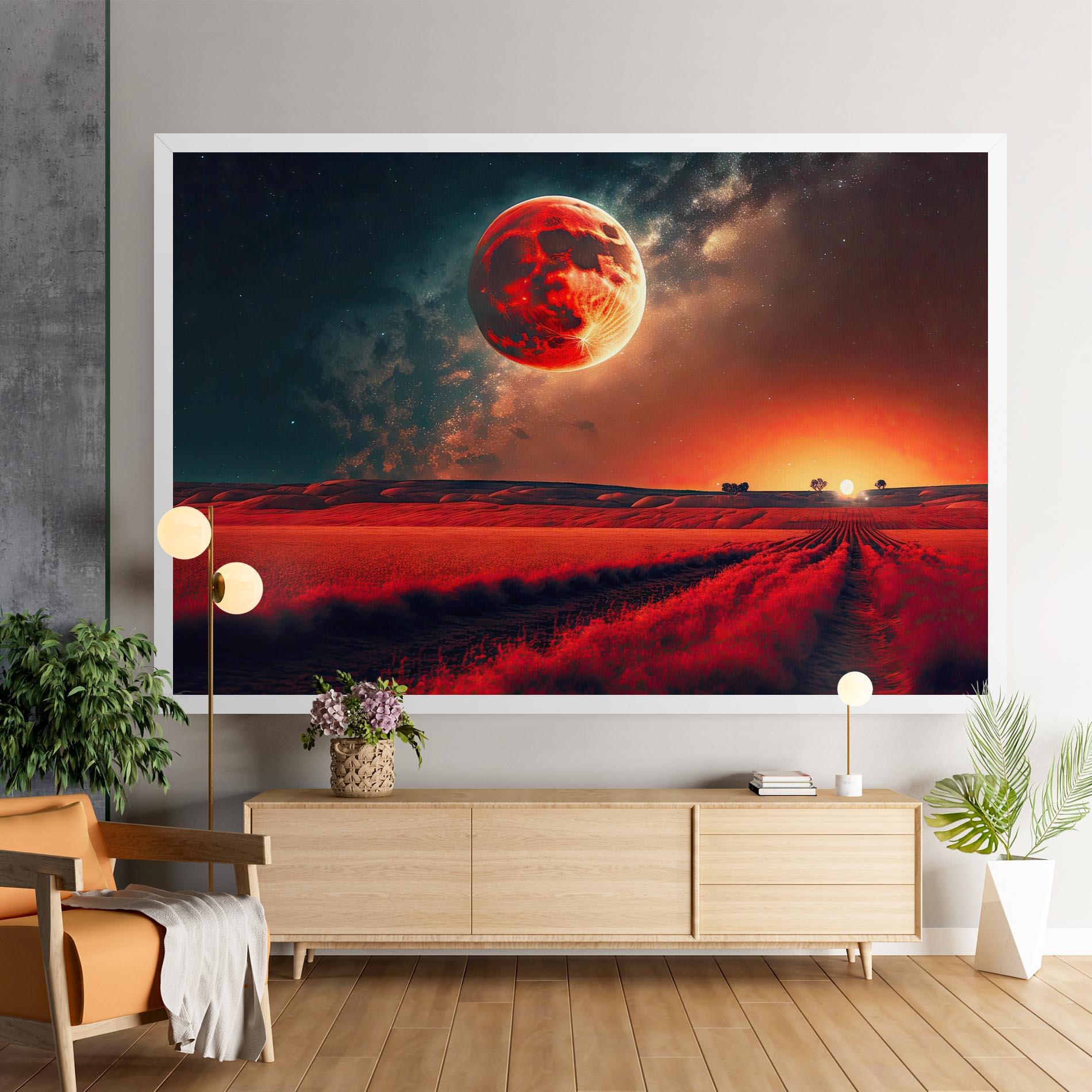Vászonkép Huge Red Moon mockup 9