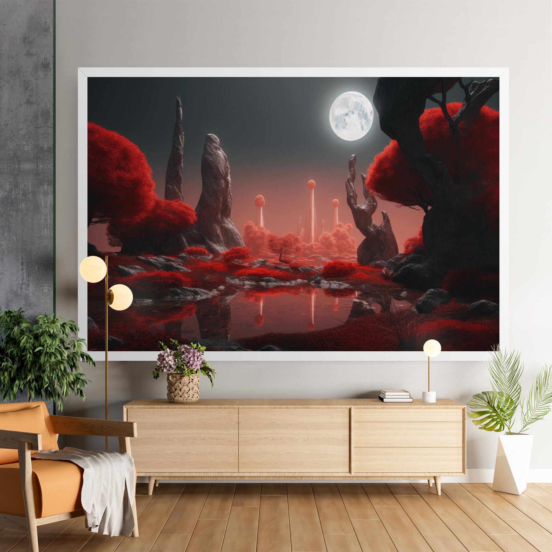 Vászonkép Red Alien Trees mockup 9