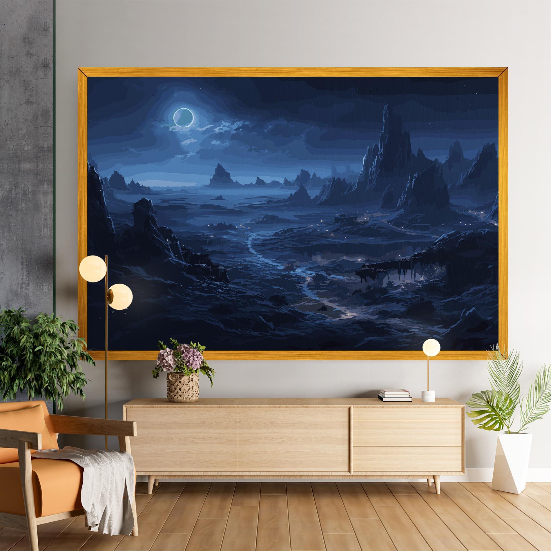 Vászonkép Blue Art World mockup 9