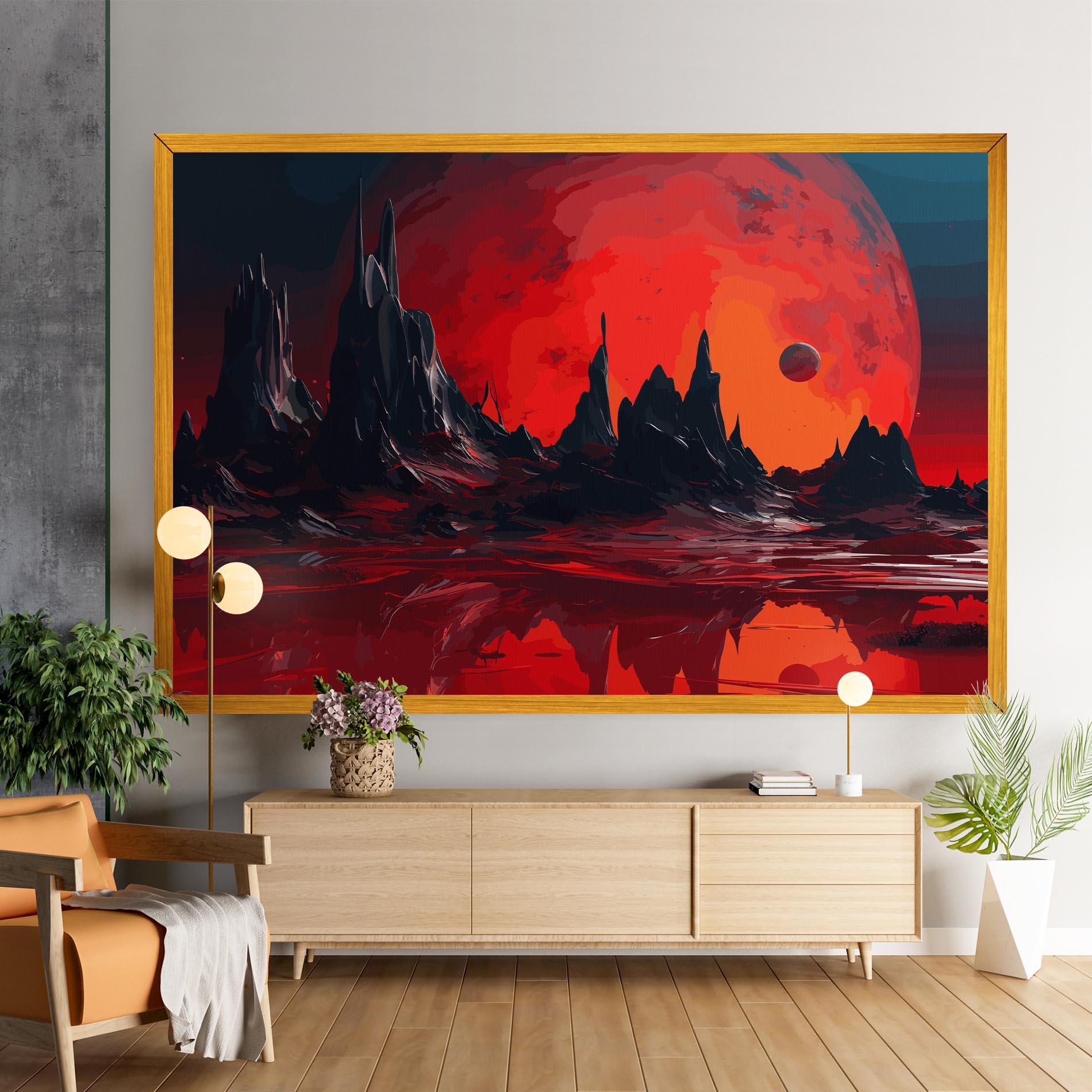 Vászonkép Red Moon World mockup 9