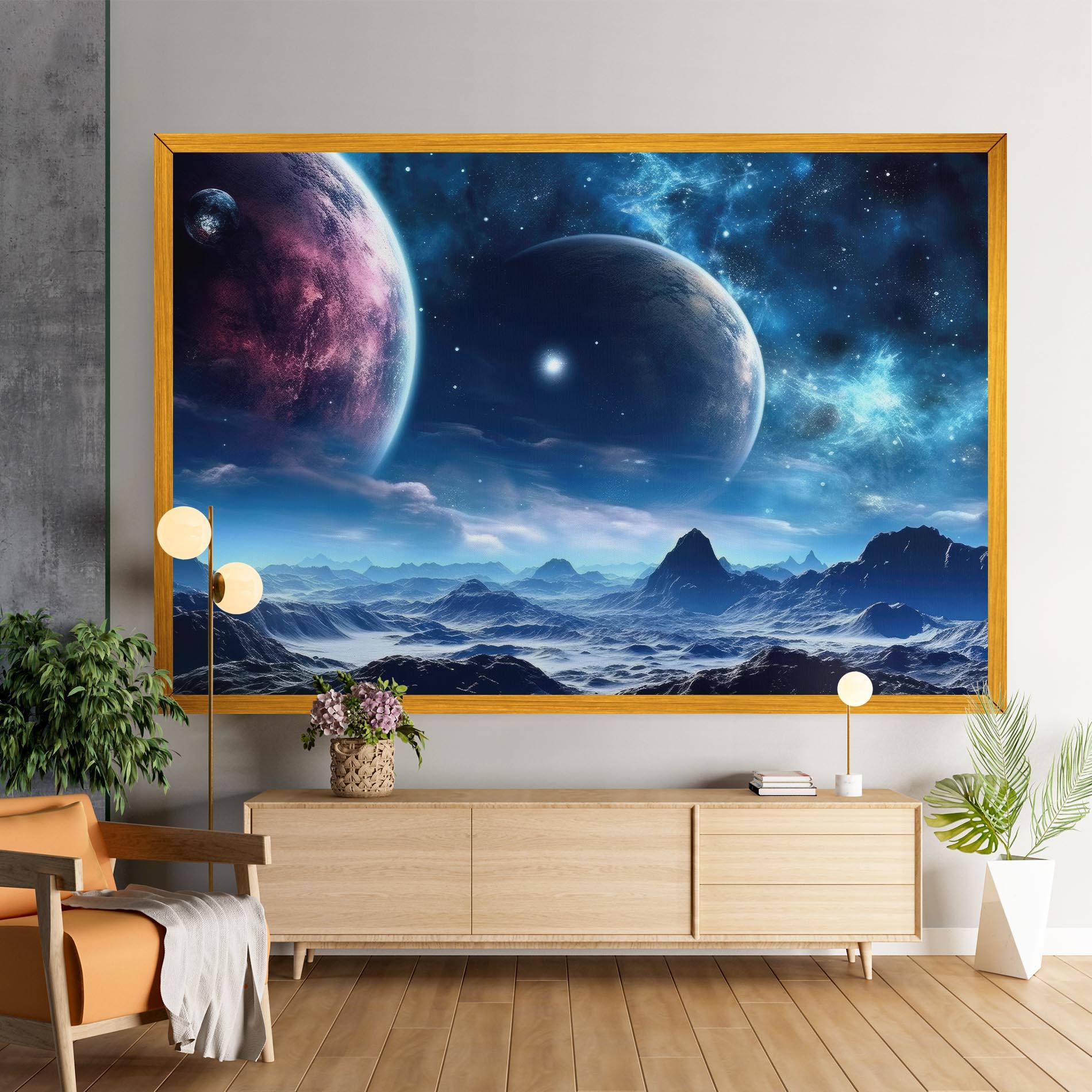Vászonkép Space Planets And Stars mockup 9