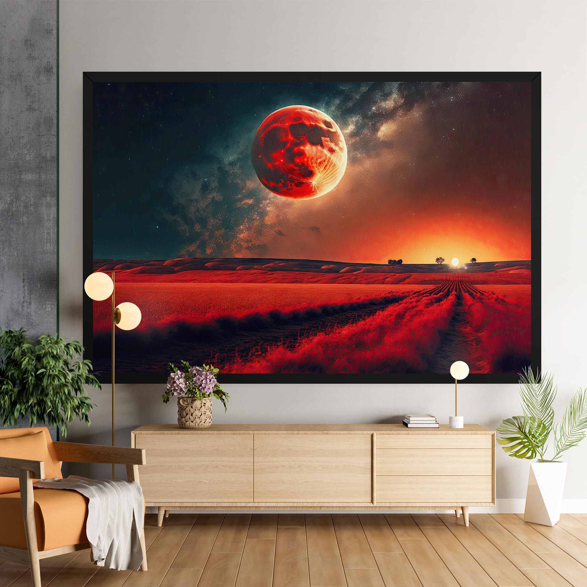 Huge Red Moon mockup 9