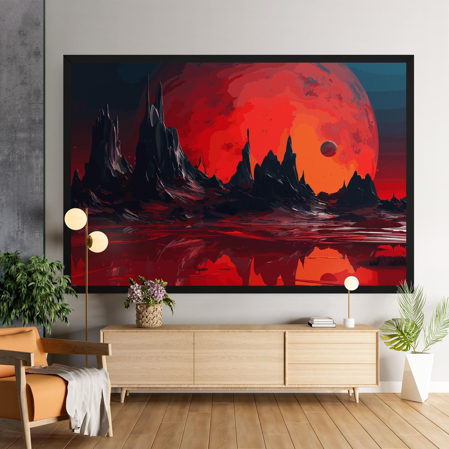 Vászonkép Red Moon World mockup 9