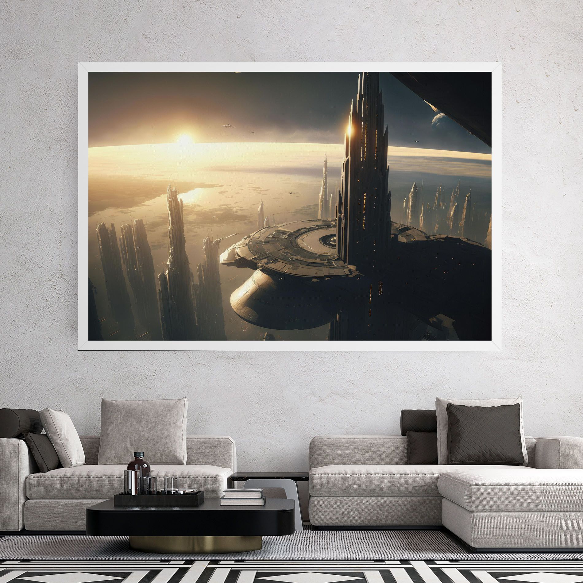 Fantasy Futuristic Cityscape mockup 2