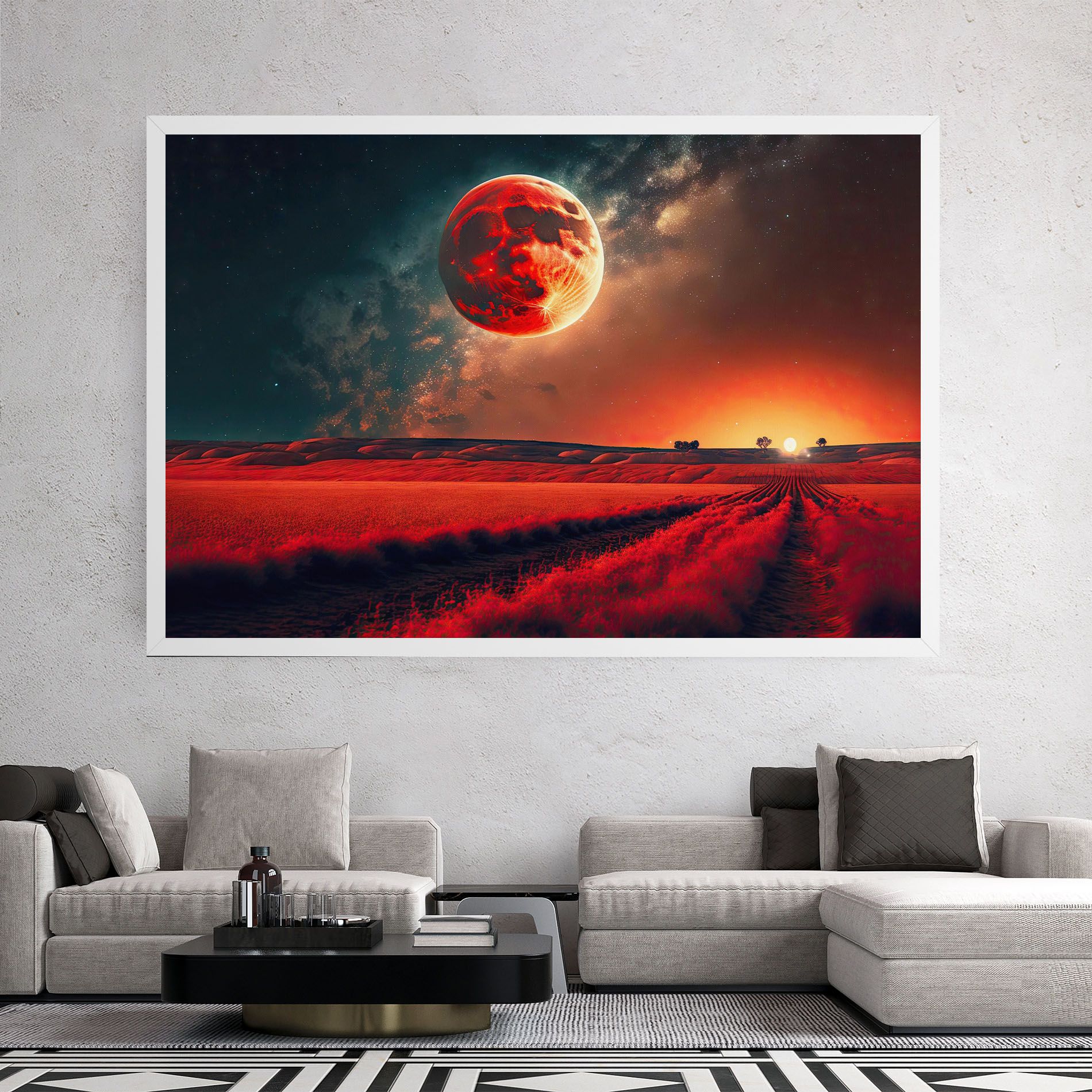Huge Red Moon mockup 2