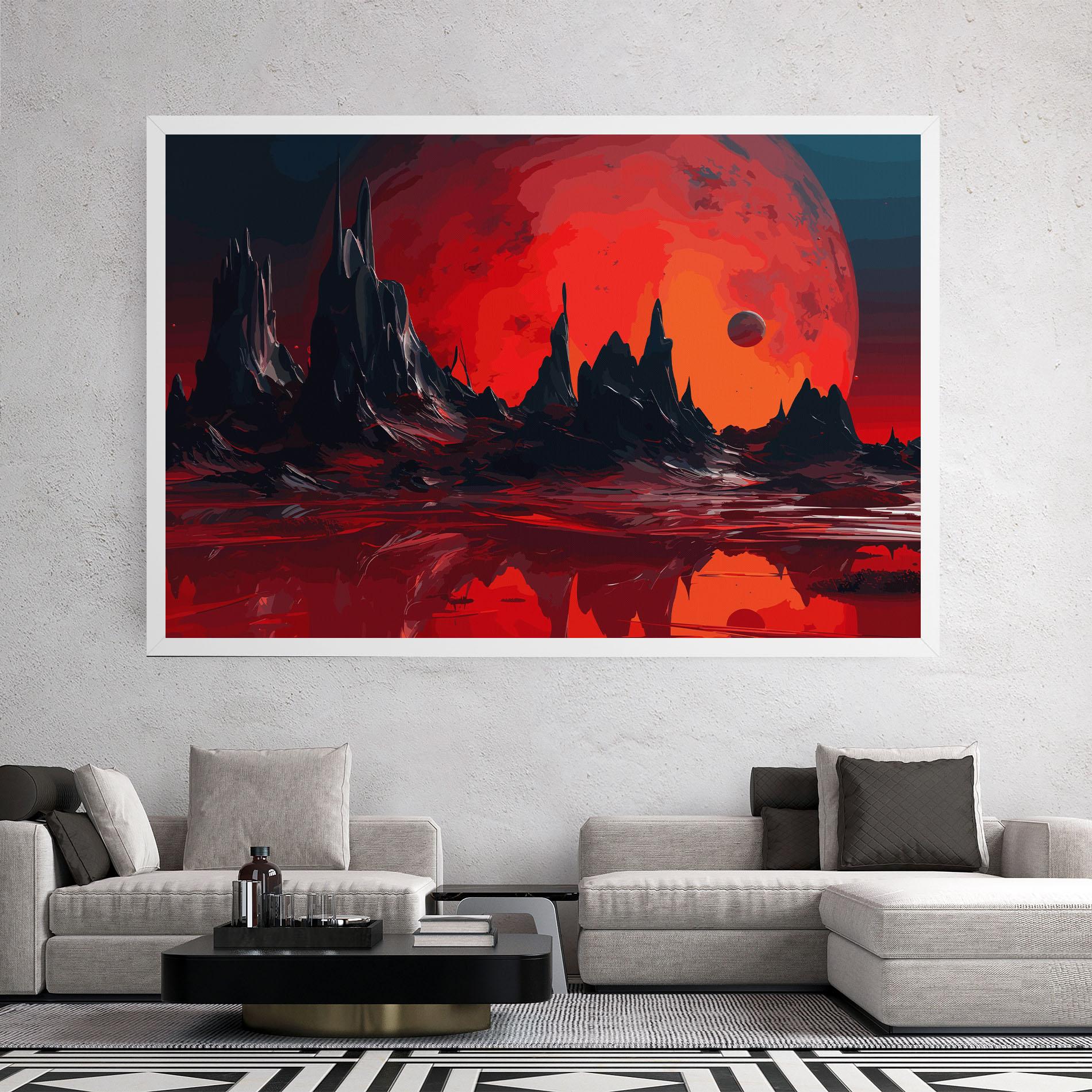 Vászonkép Red Moon World mockup 2