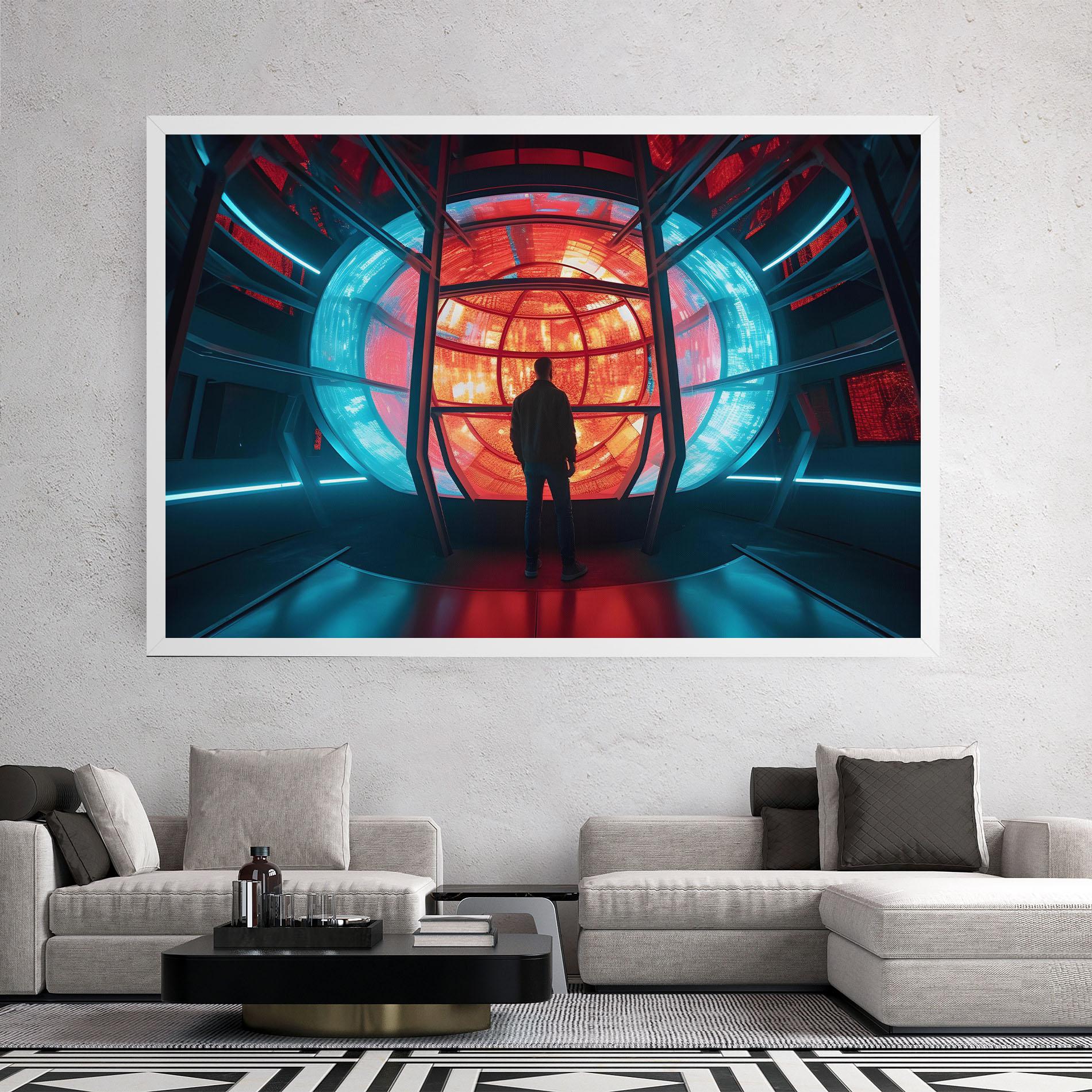 Vászonkép Tunnel Red Blue Light mockup 2