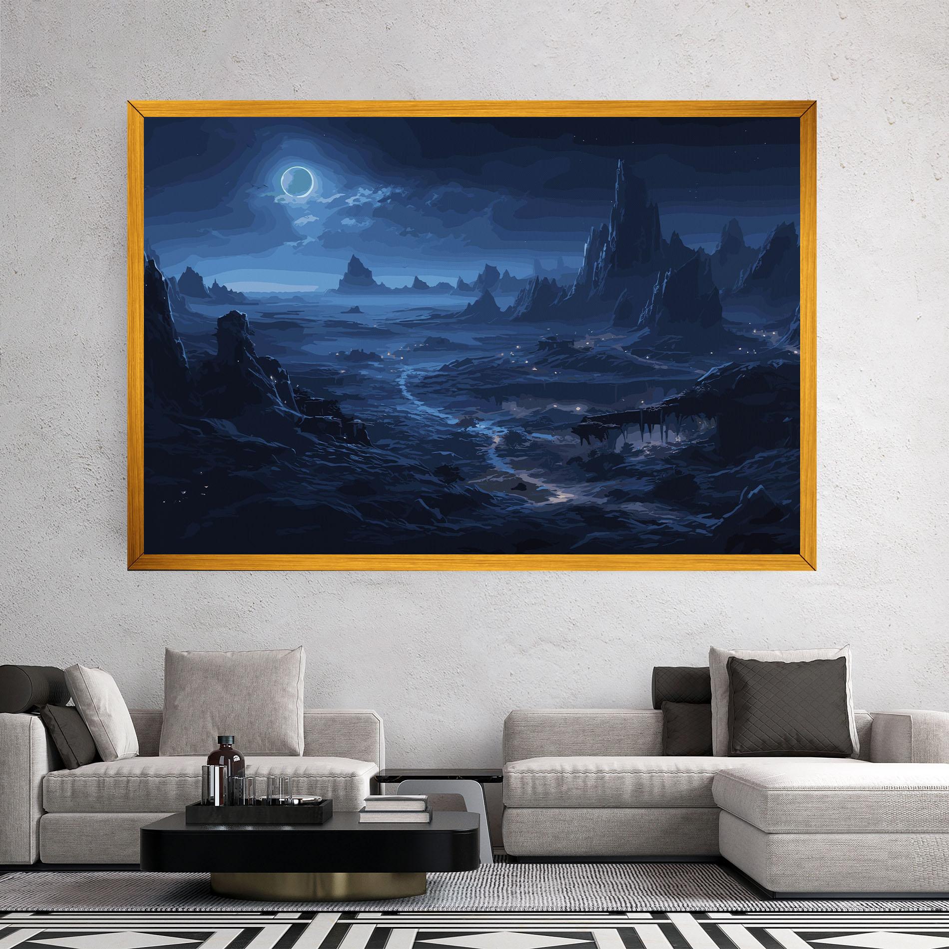 Vászonkép Blue Art World mockup 2