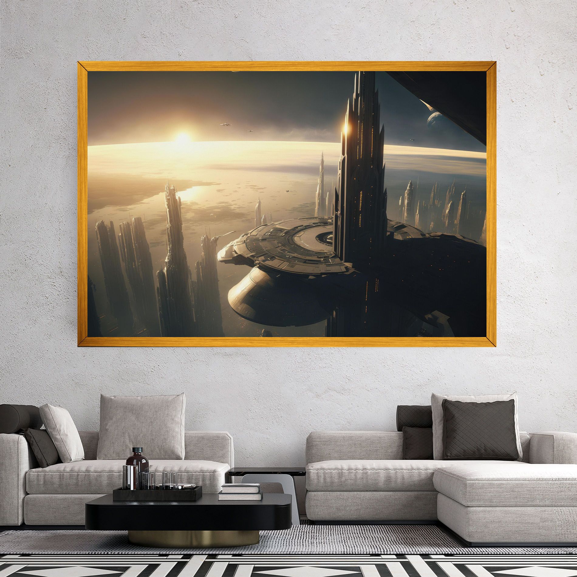 Fantasy Futuristic Cityscape mockup 2