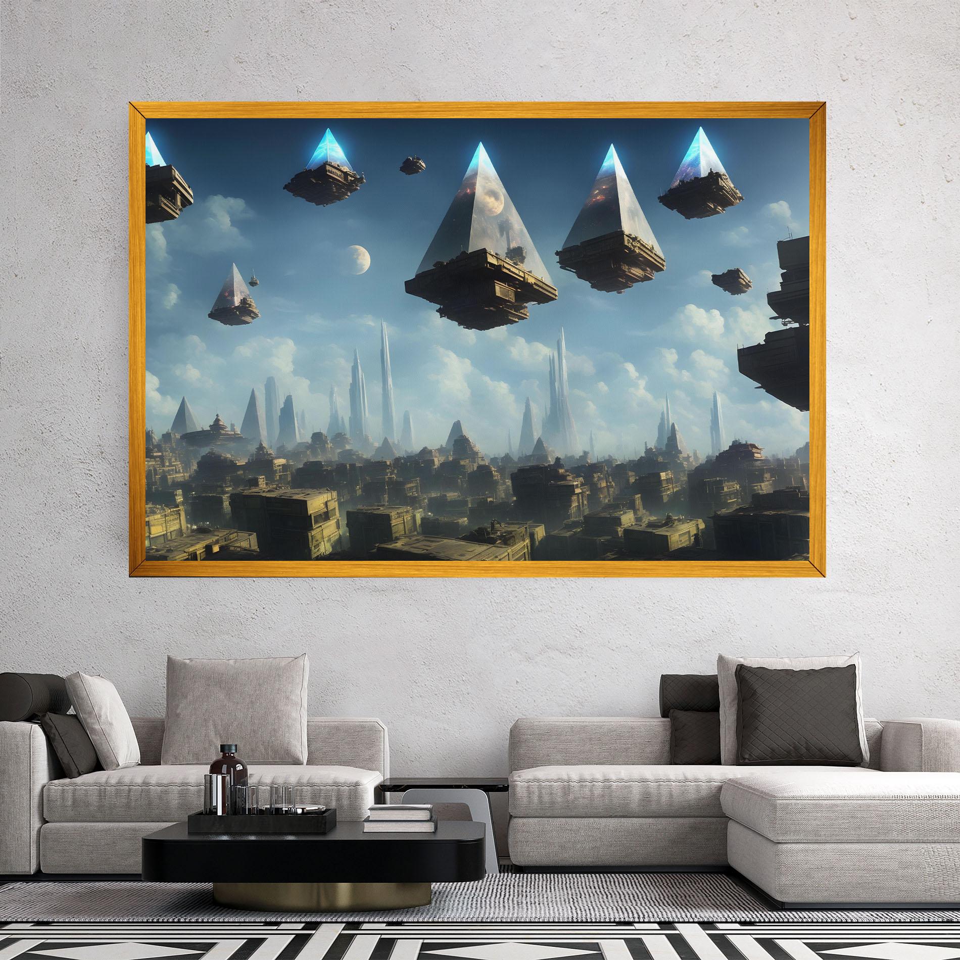 Vászonkép Flying Piramids mockup 2