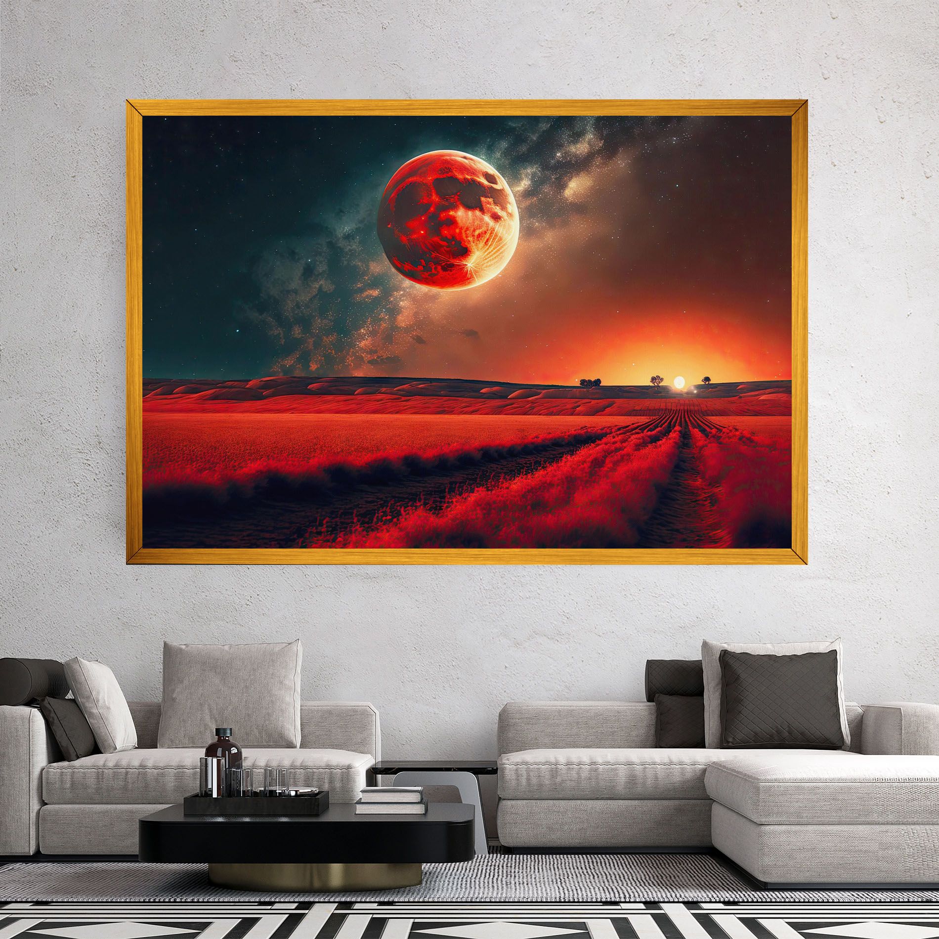 Huge Red Moon mockup 2