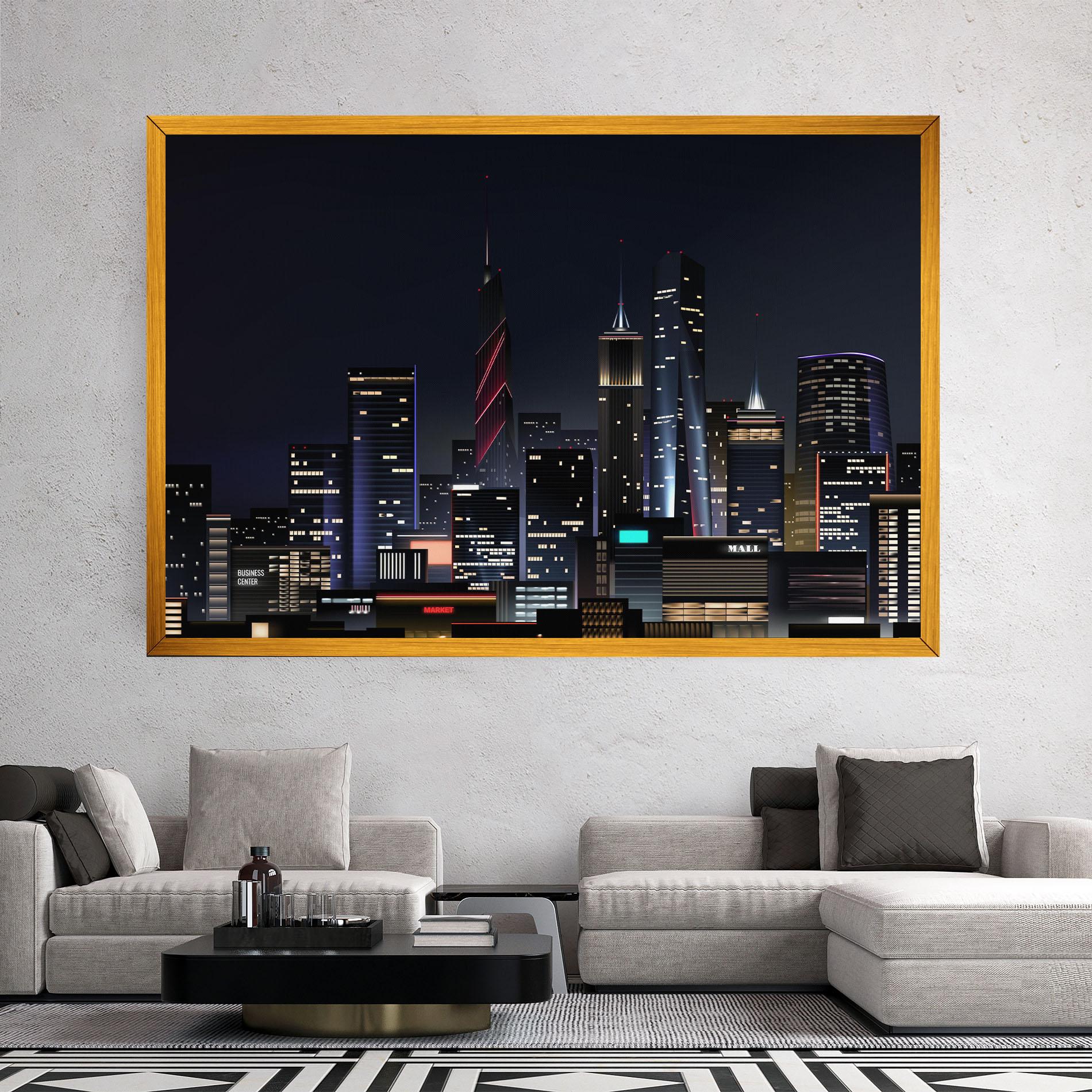 Vászonkép Night City mockup 2