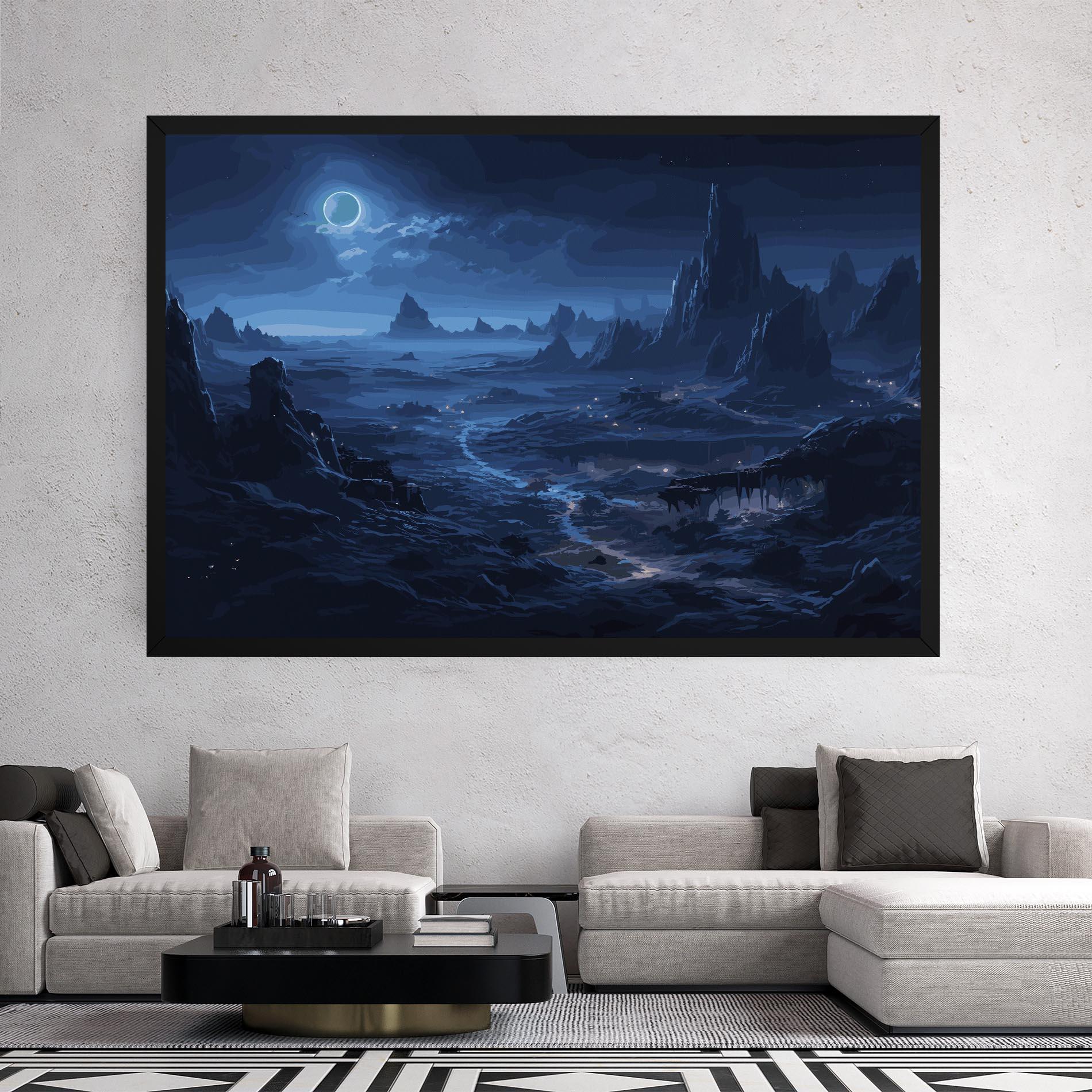 Vászonkép Blue Art World mockup 2