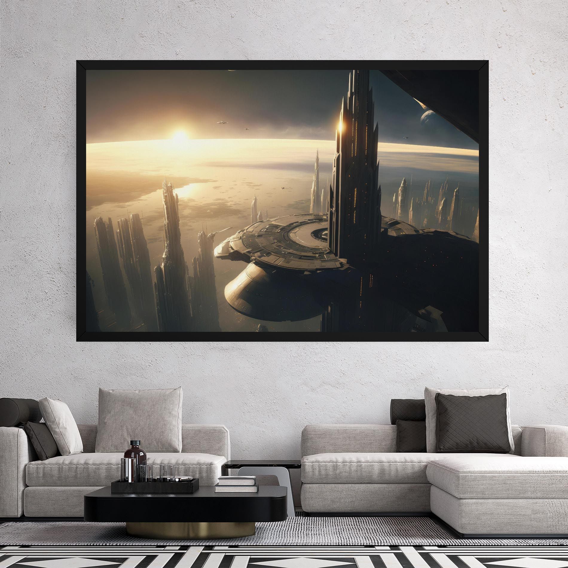 Fantasy Futuristic Cityscape mockup 2