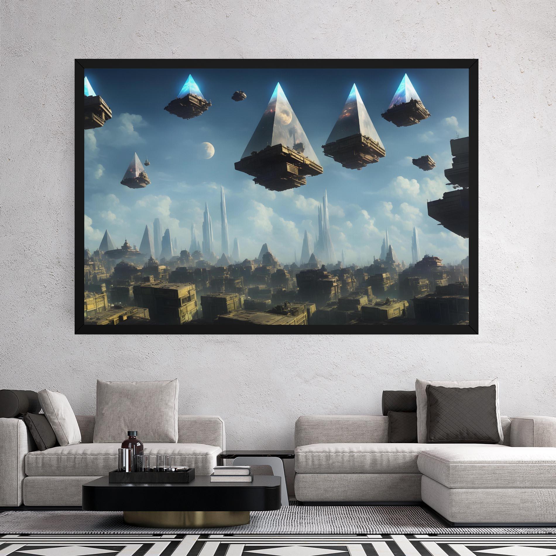 Vászonkép Flying Piramids mockup 2