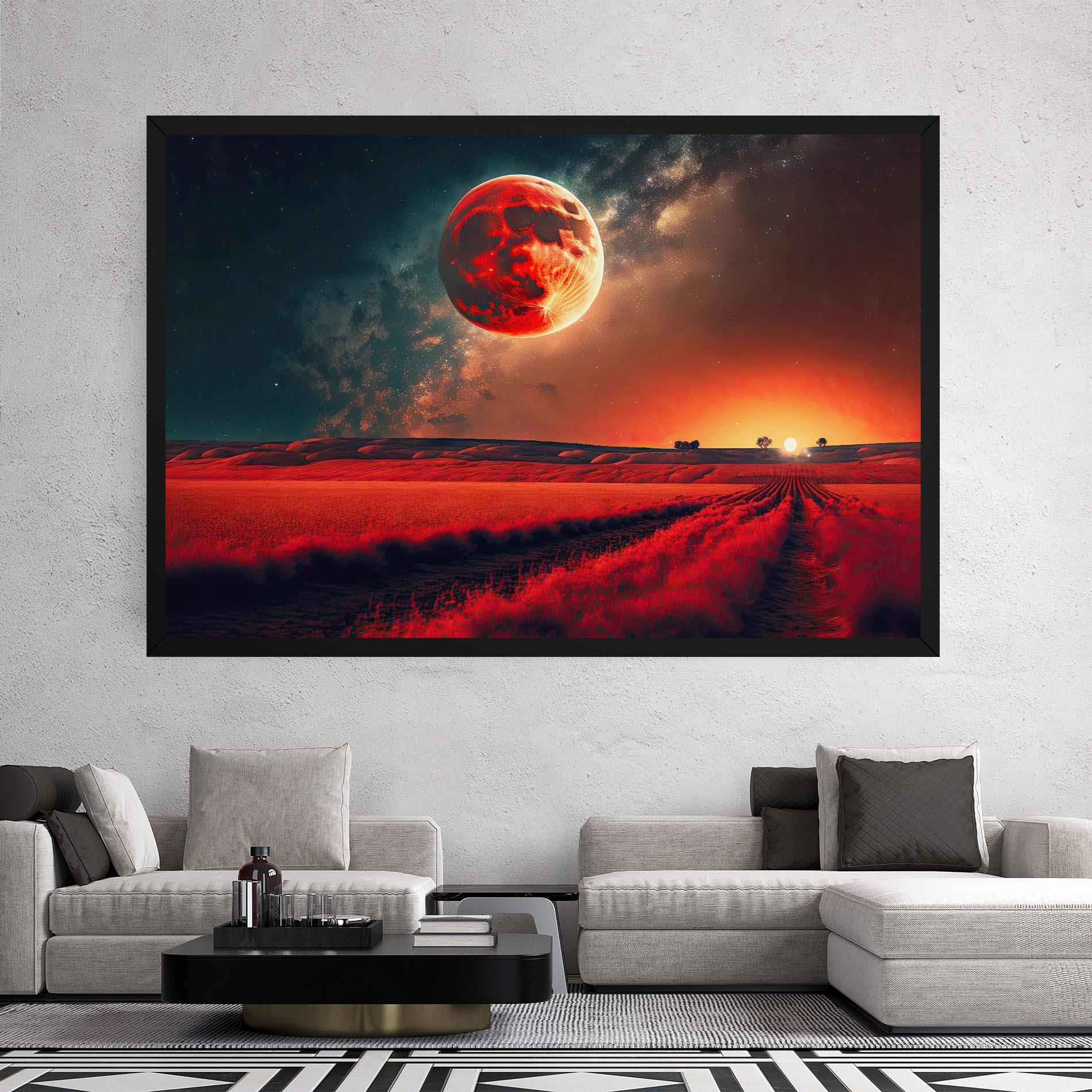 Vászonkép Huge Red Moon mockup 2