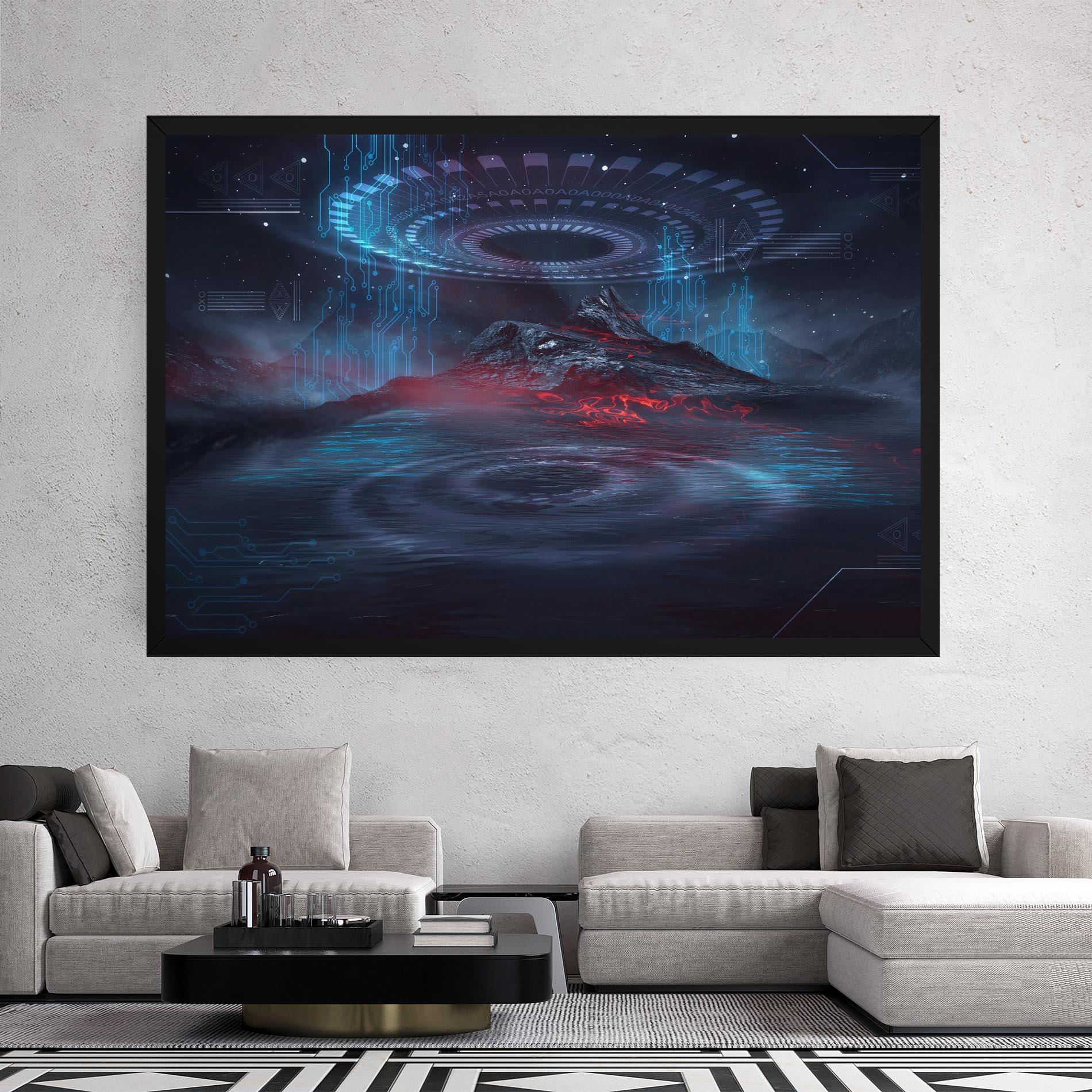 Vászonkép Neon Space Galaxy mockup 2