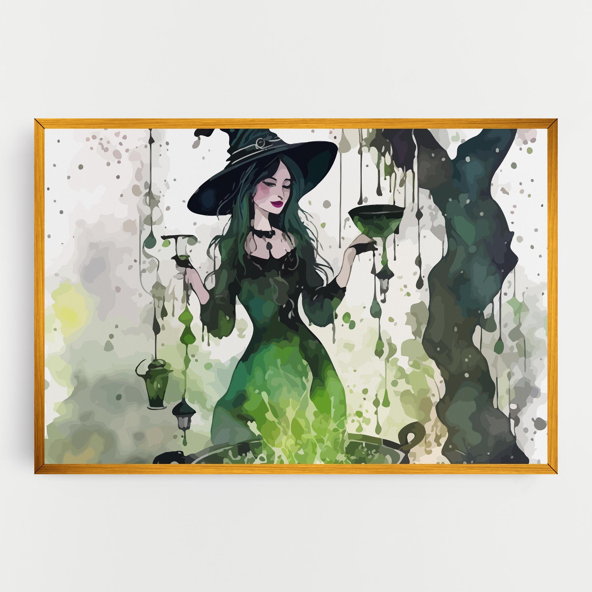 Vászonkép Green Light Witch mockup 0