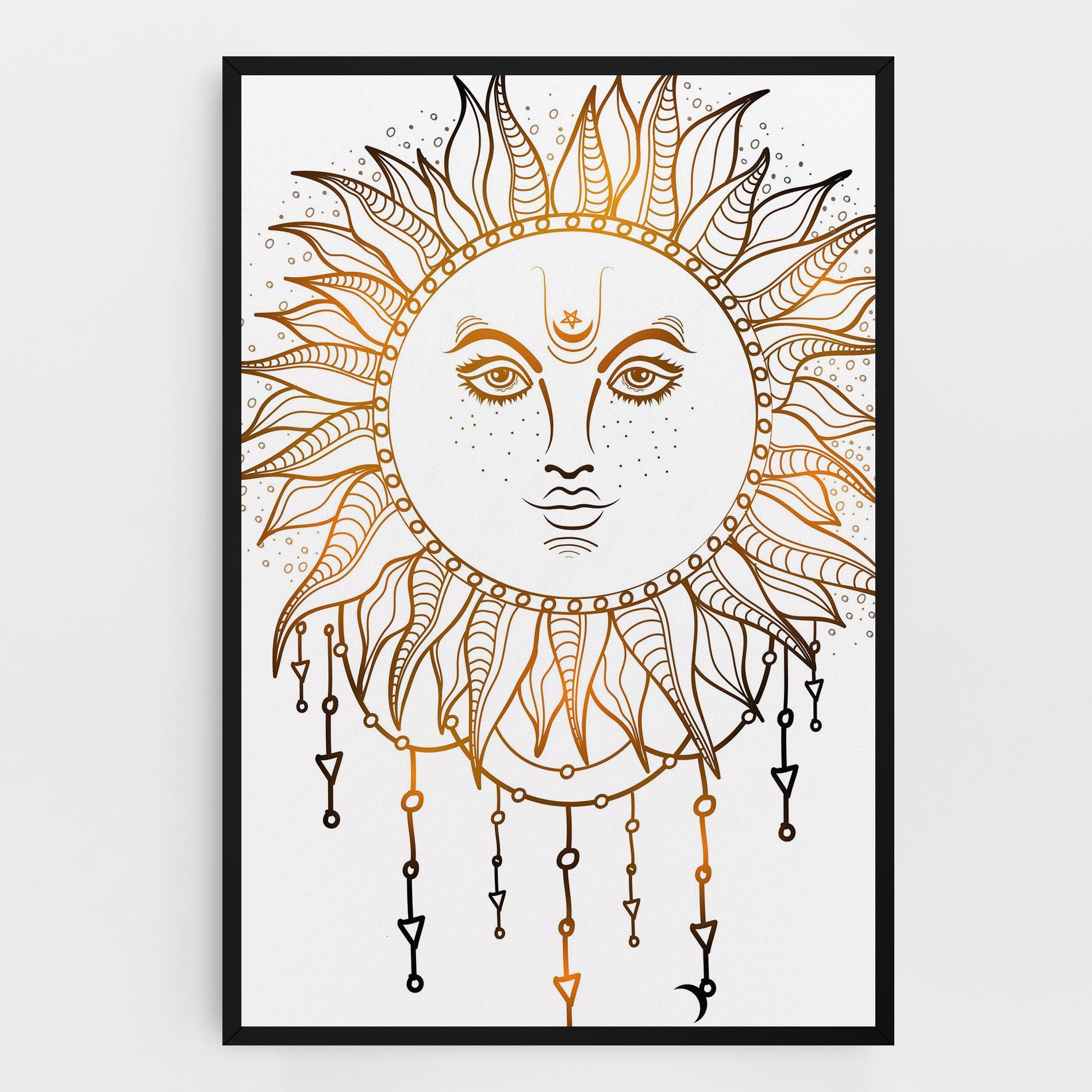 Gold Sun Face mockup 0