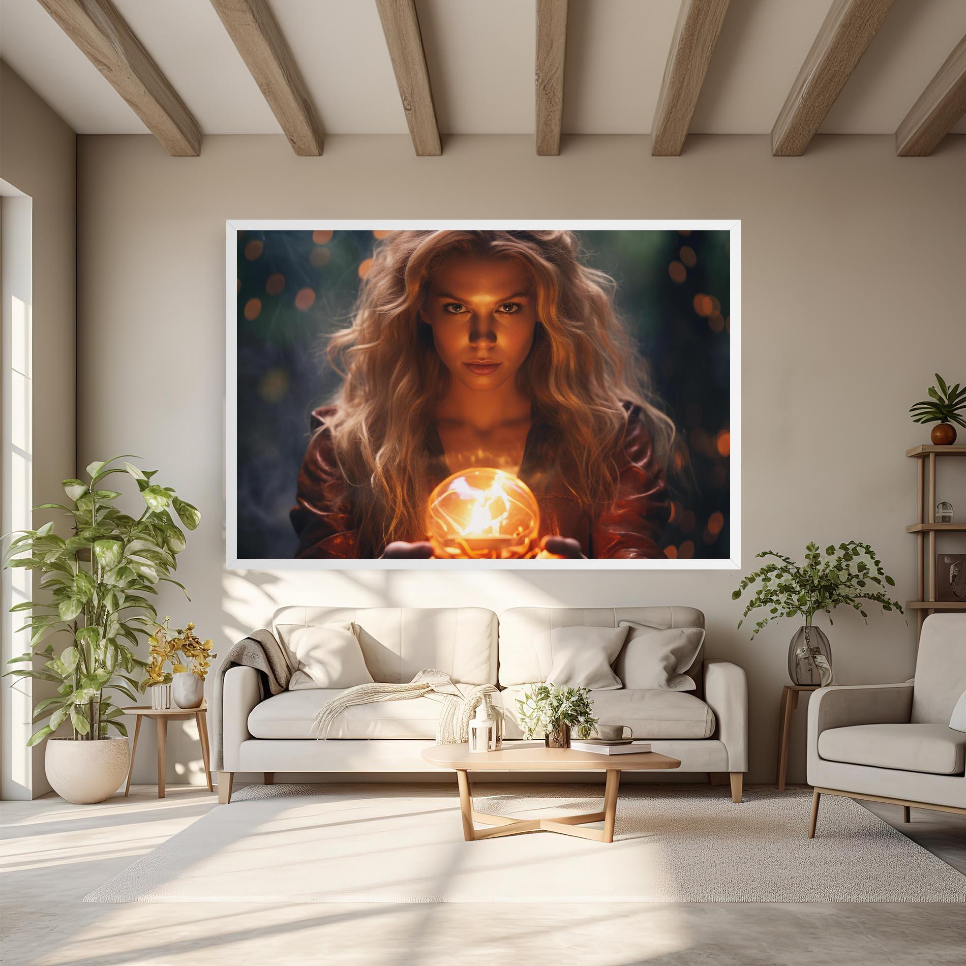 Vászonkép Beautiful Woman Witch mockup 6