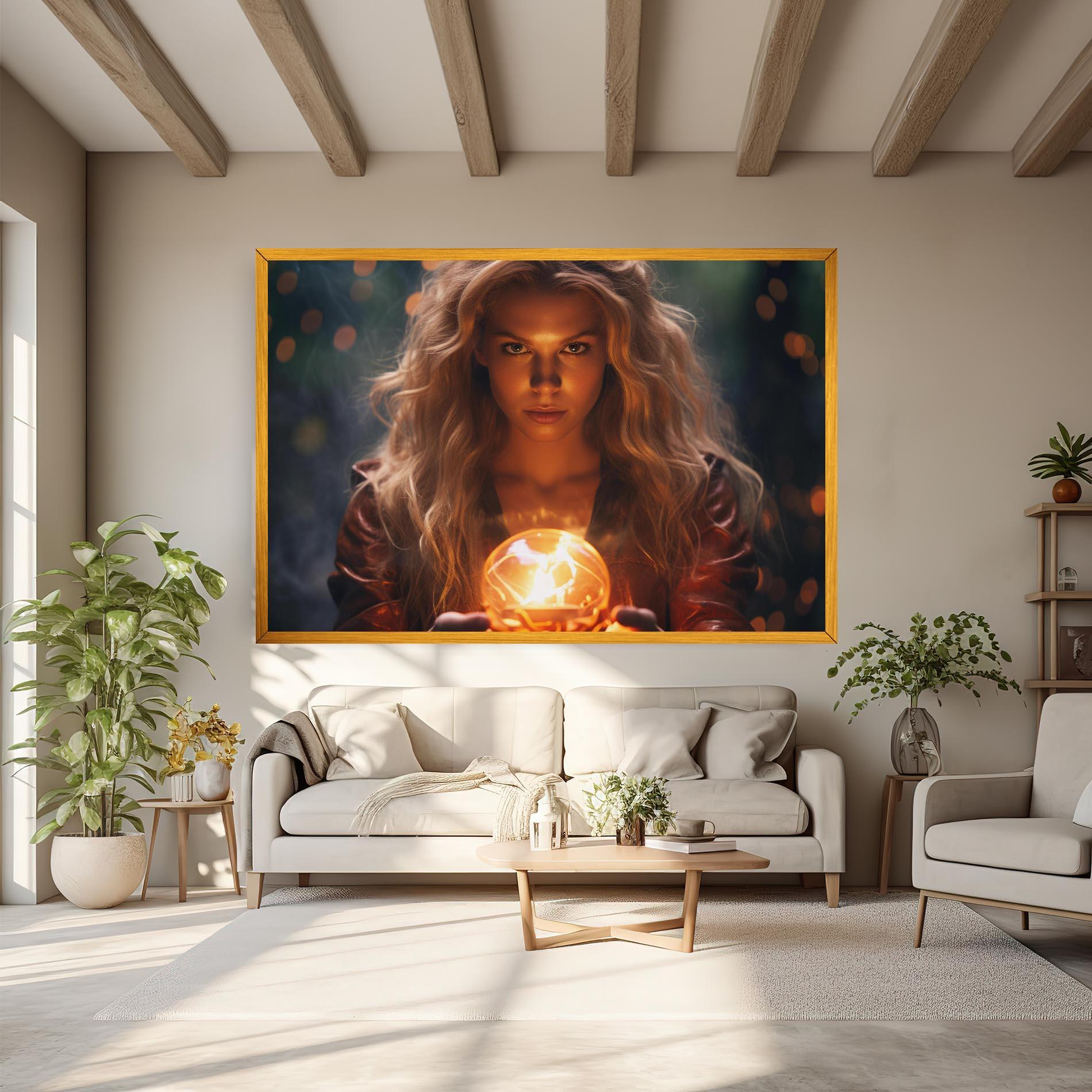 Vászonkép Beautiful Woman Witch mockup 6