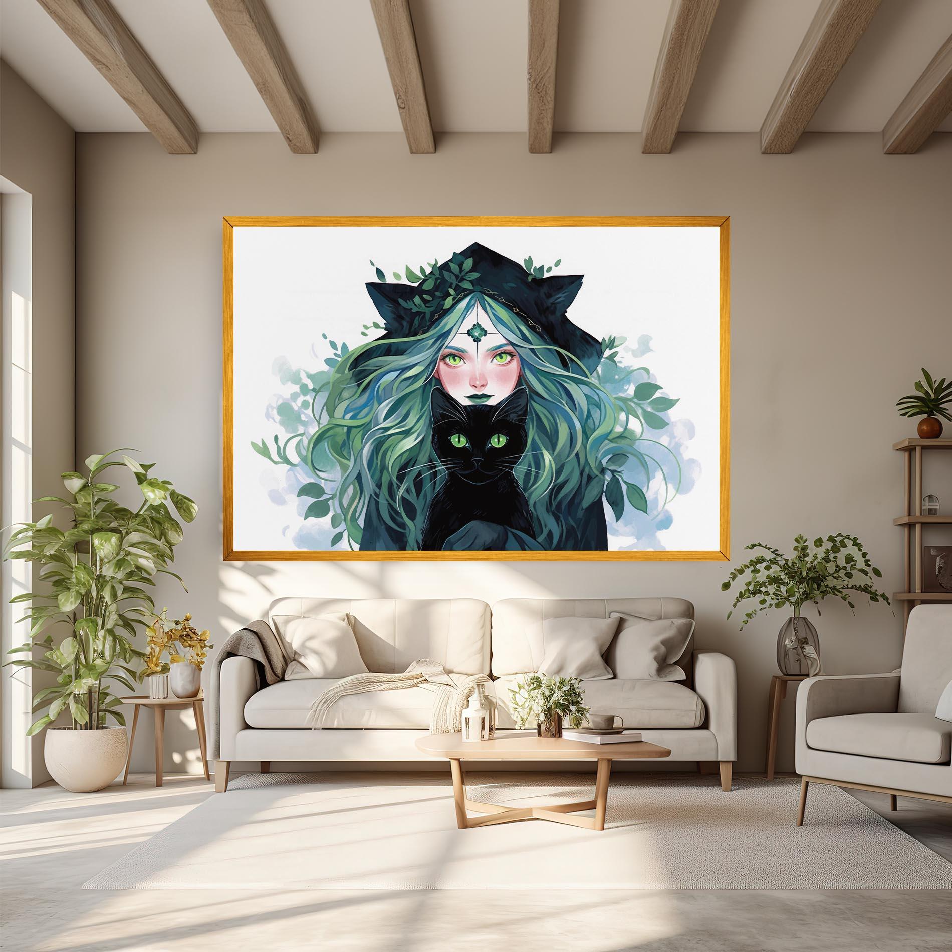 Vászonkép Magic Cat Witch mockup 6