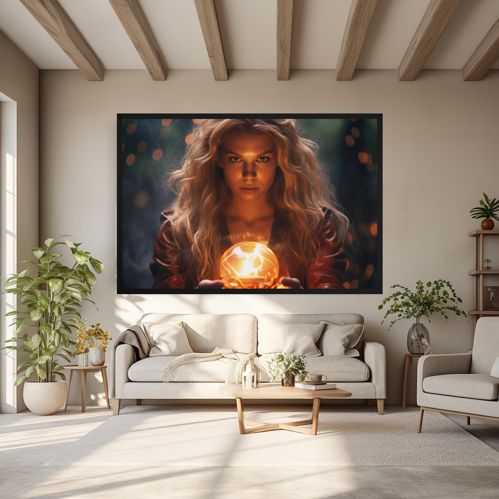 Vászonkép Beautiful Woman Witch mockup 6