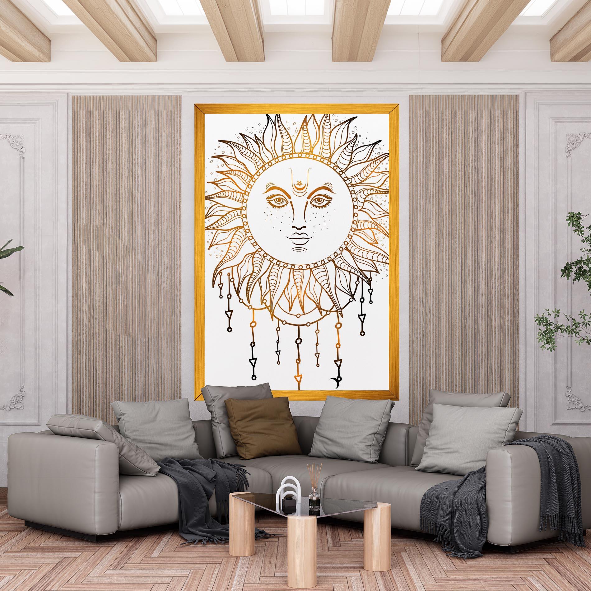 Vászonkép Gold Sun Face mockup 6