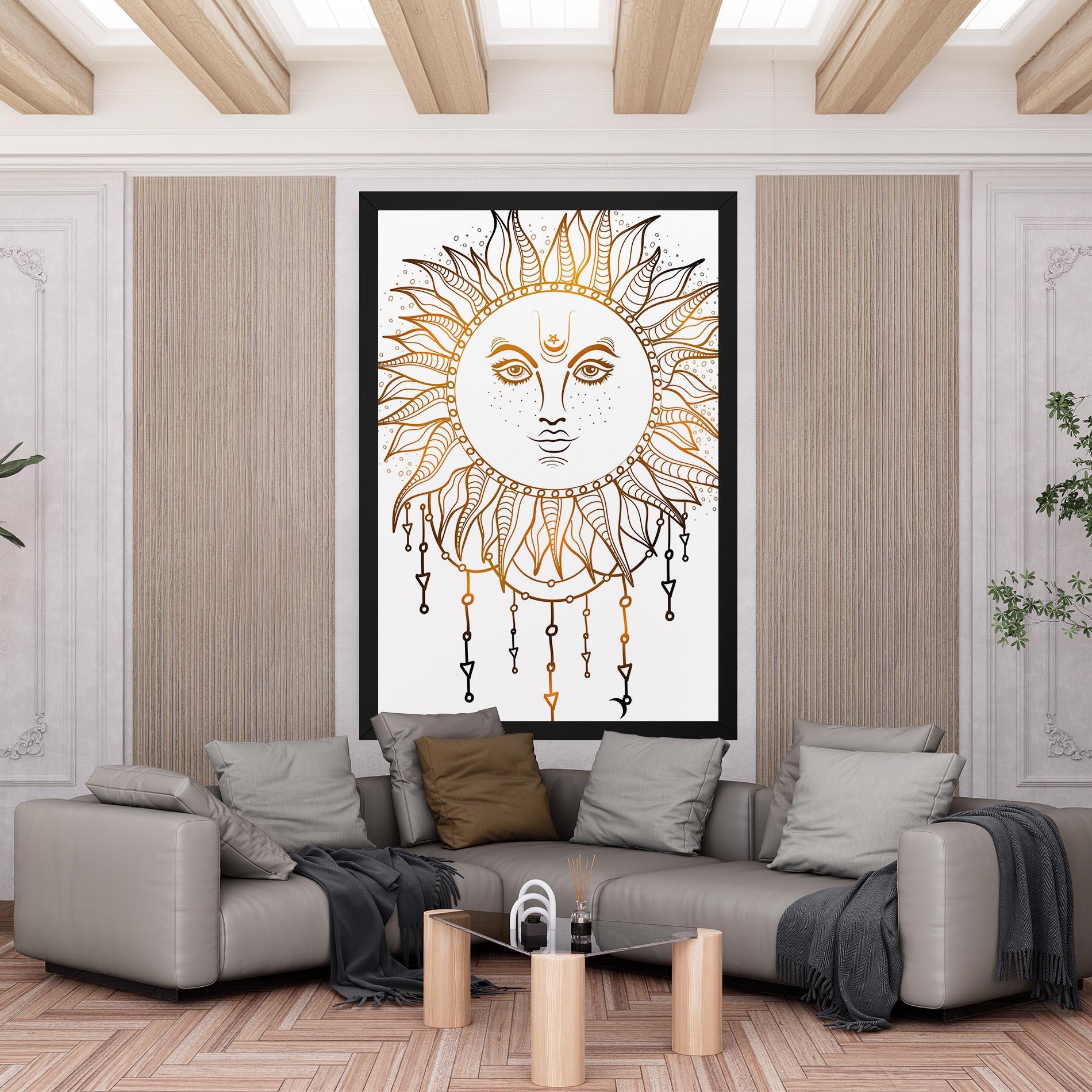 Vászonkép Gold Sun Face mockup 6