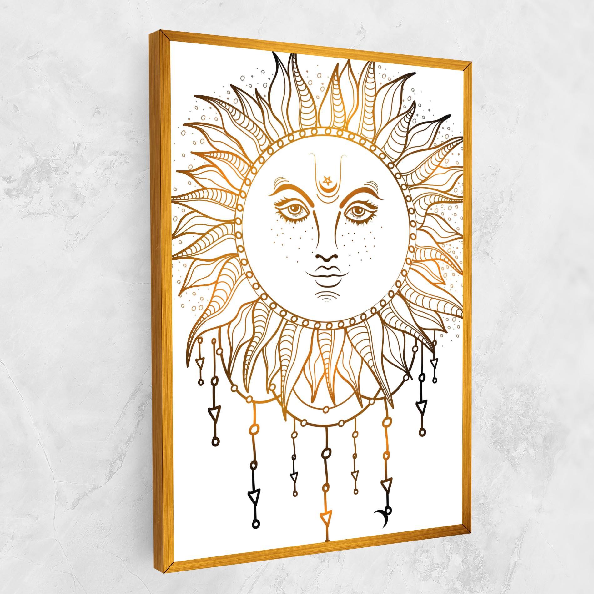 Vászonkép Gold Sun Face mockup 1
