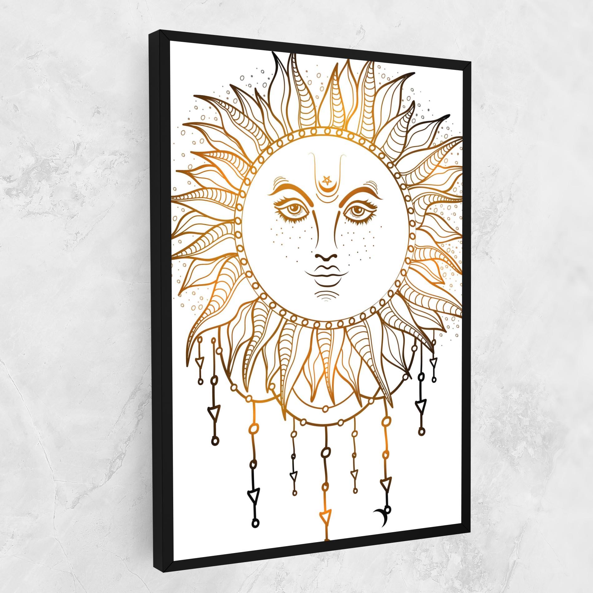 Vászonkép Gold Sun Face mockup 1