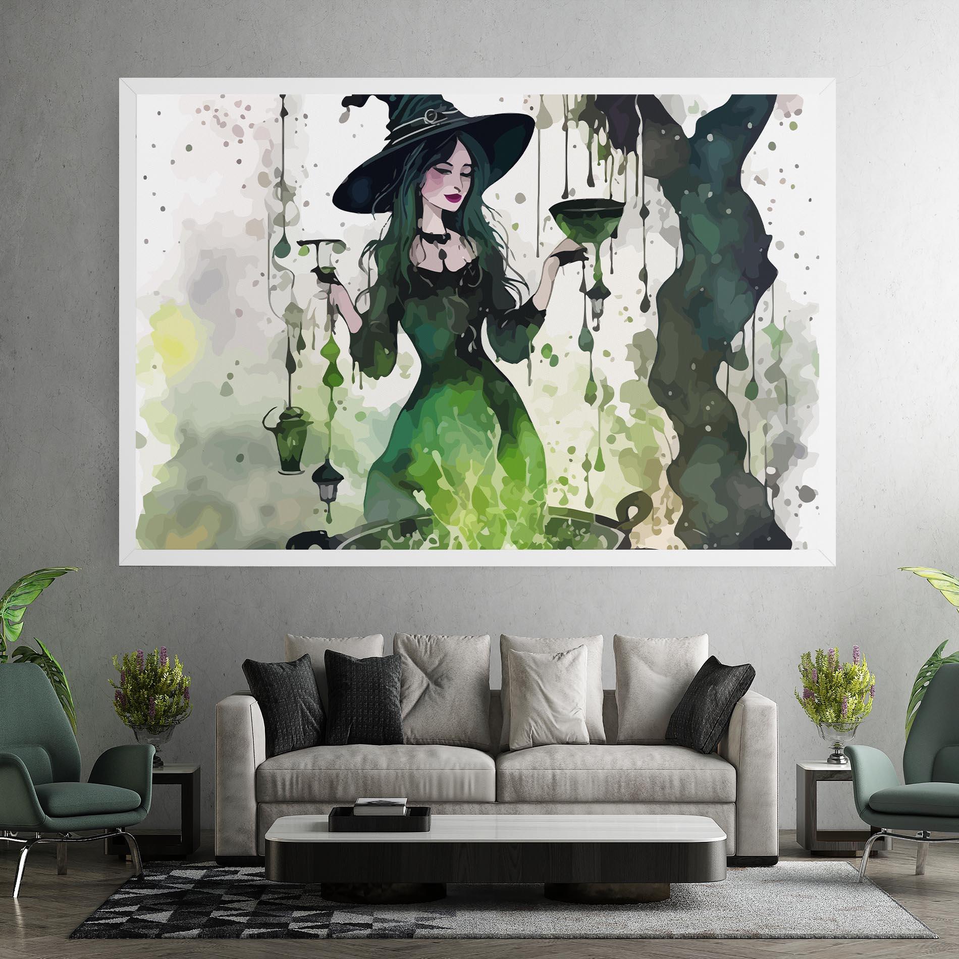 Vászonkép Green Light Witch mockup 7