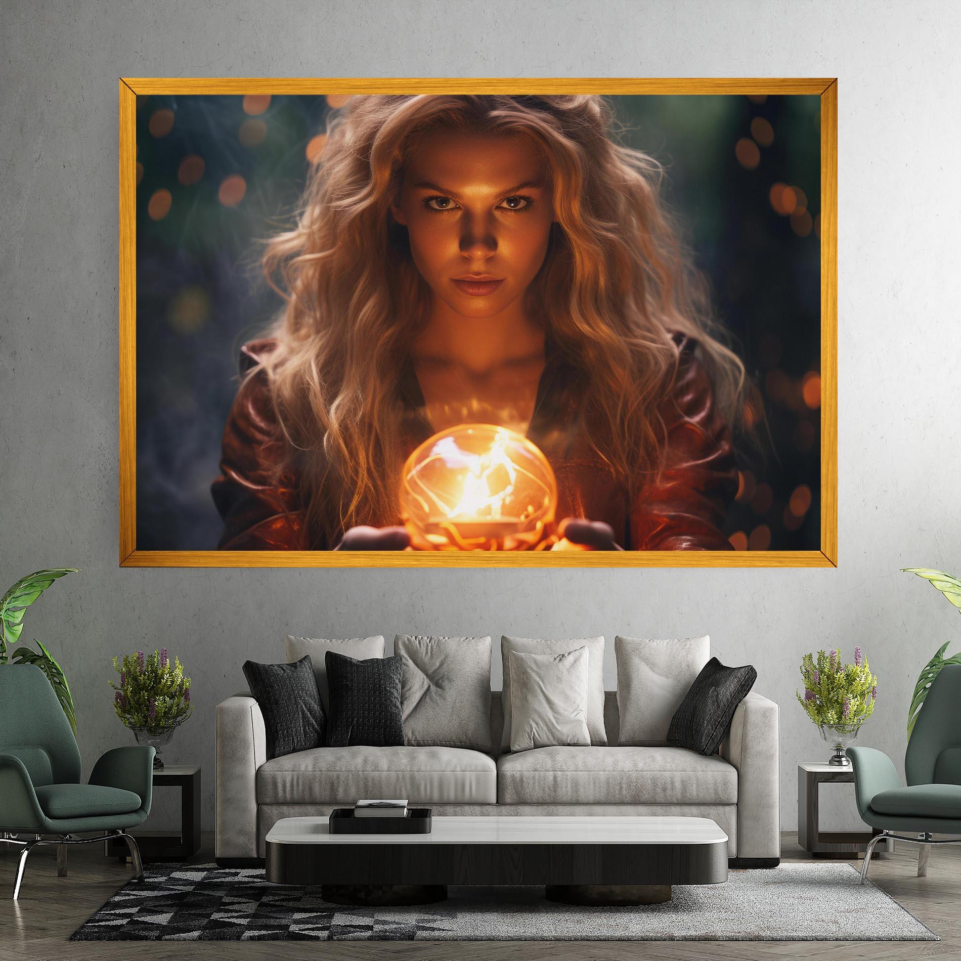 Vászonkép Beautiful Woman Witch mockup 7