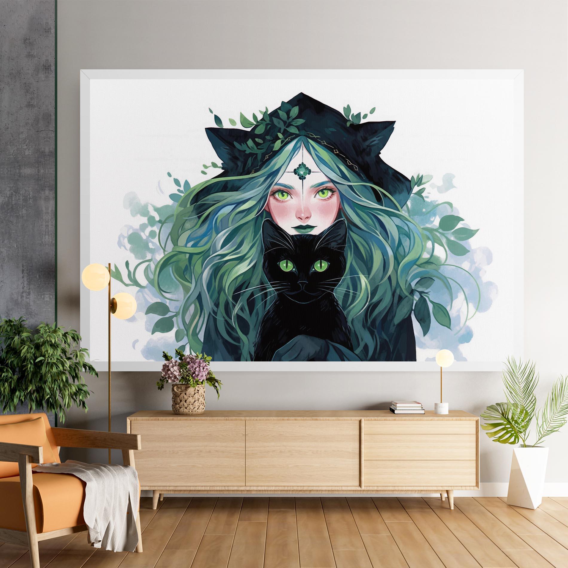 Vászonkép Magic Cat Witch mockup 9