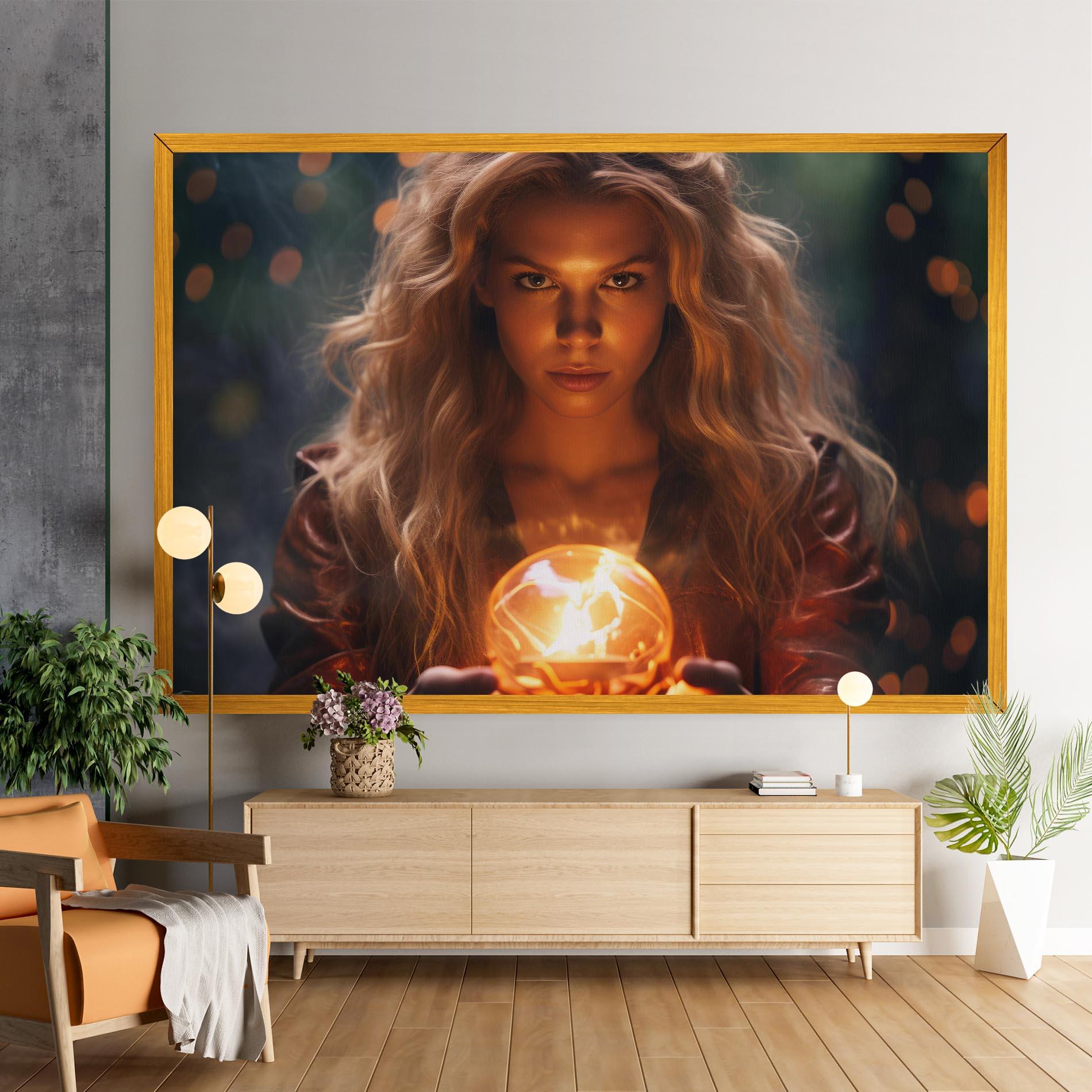 Vászonkép Beautiful Woman Witch mockup 9